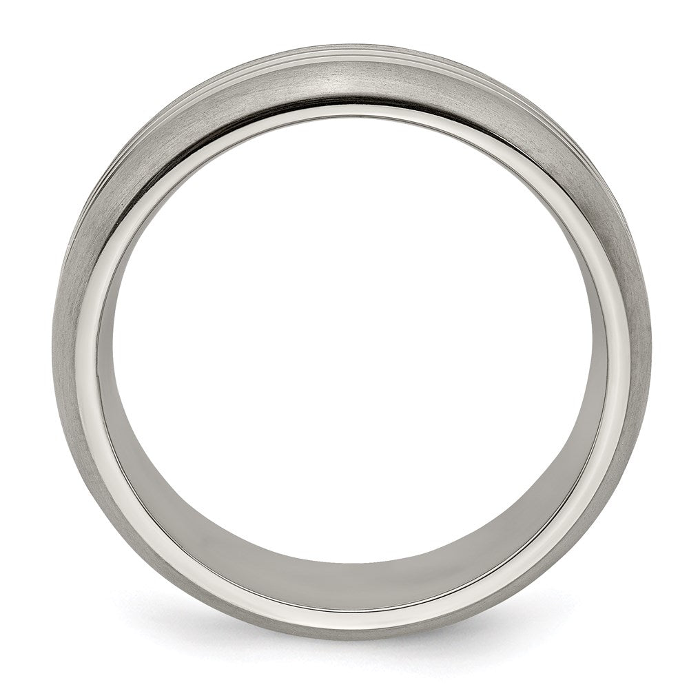 Edward Mirell Titanium Polished Triple Grooved 7mm Band Size 6.5
