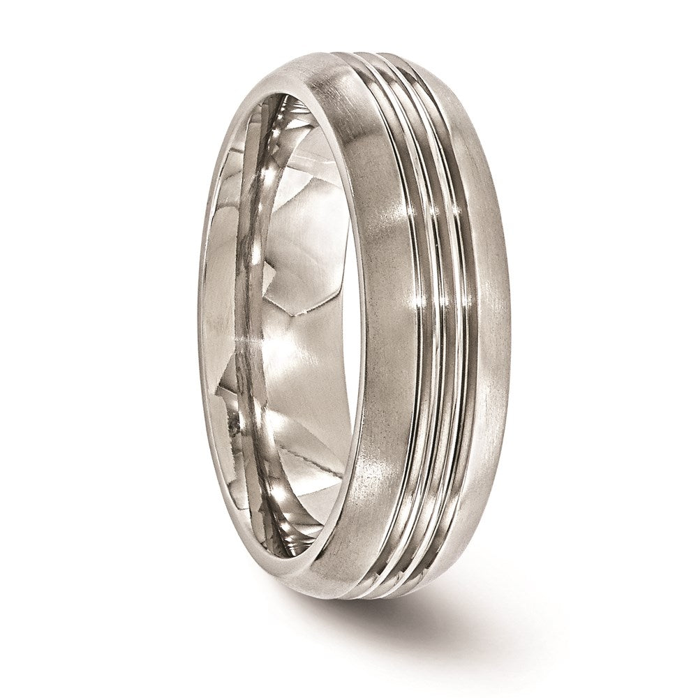 Edward Mirell Titanium Polished Grooved 7mm Band