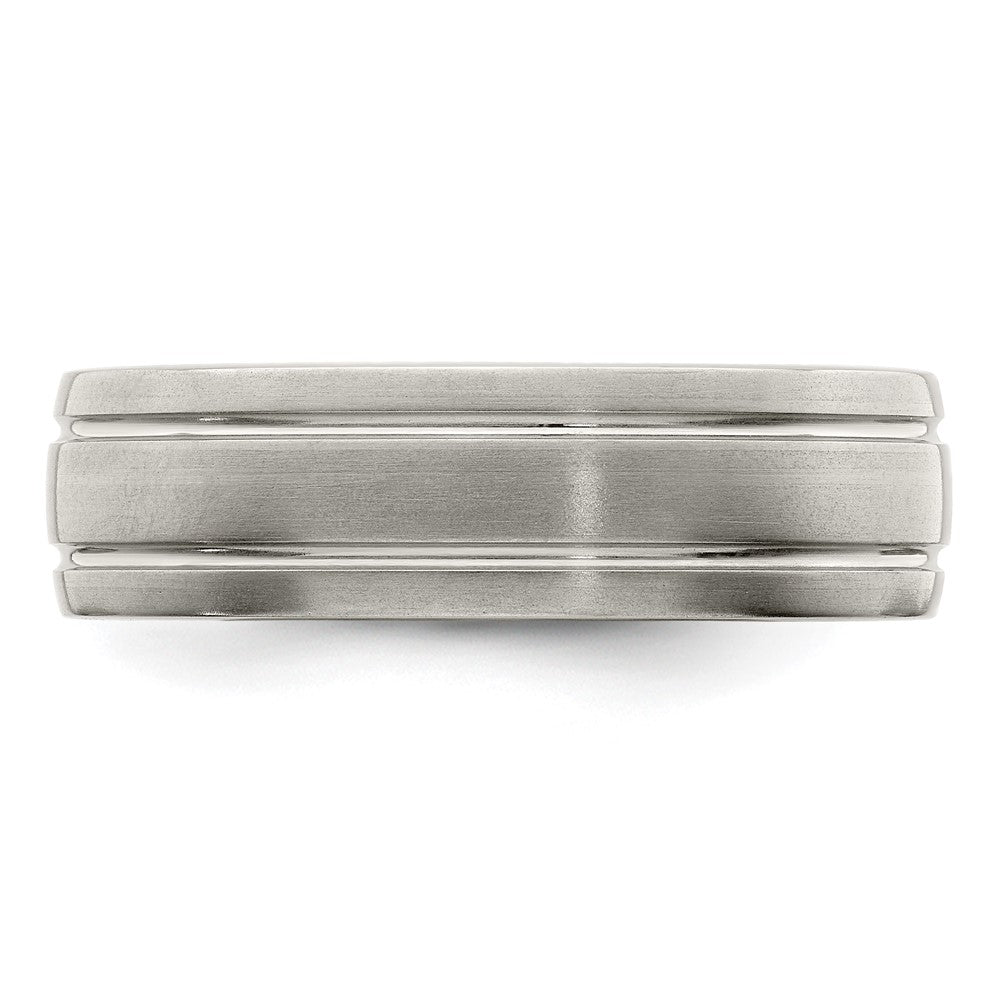 Edward Mirell Titanium Brushed/Polished Grooved 7mm Band Size 8.5