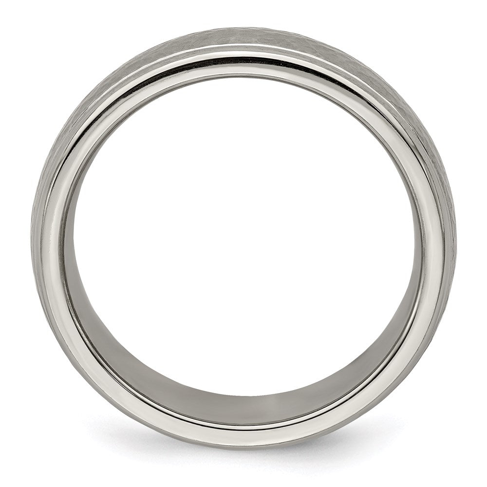 Edward Mirell Titanium Brushed & Polished Hammered 7mm Band