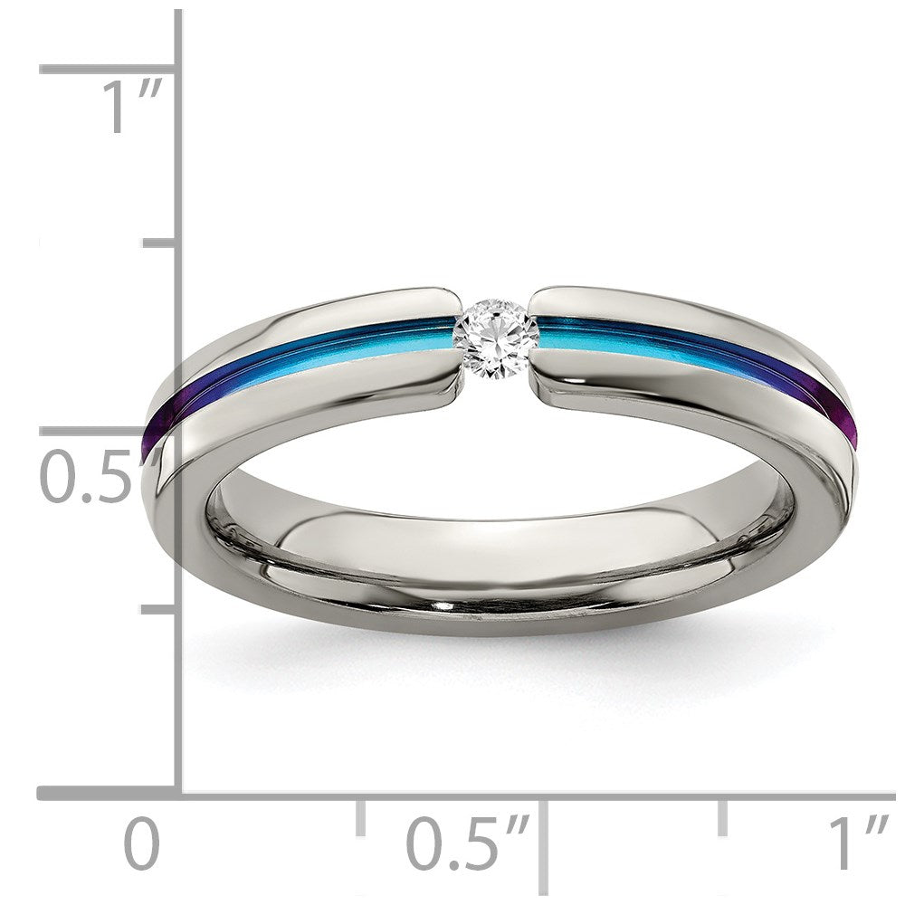 Edward Mirell Titanium White Sapphire Multicolored Anodized 4mm Band
