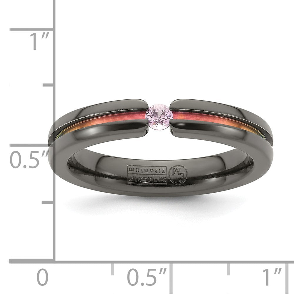 Edward Mirell Black Ti Pink Sapphire & Pink Anodized 4mm Band