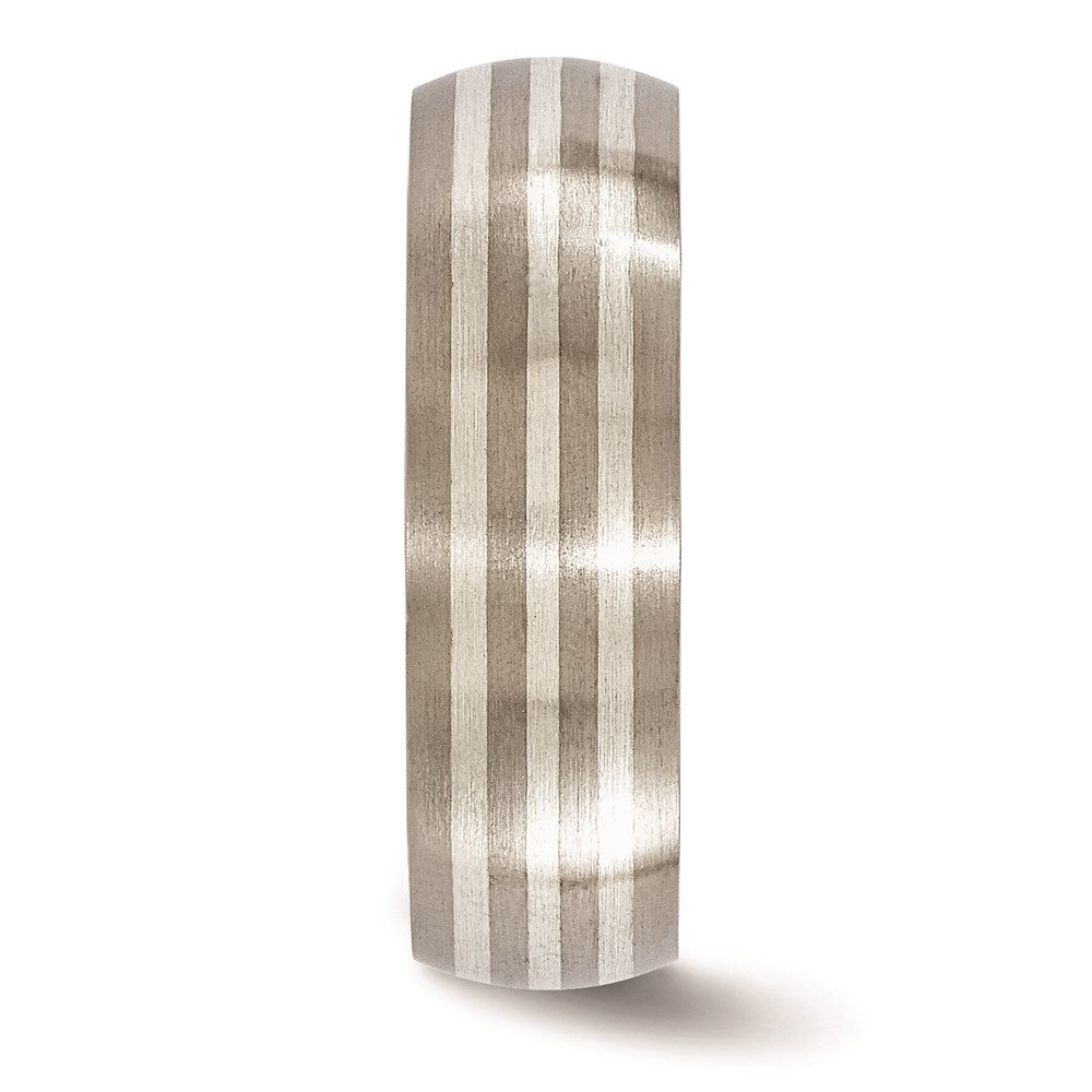 Edward Mirell Titanium with Sterling Silver Inlay Brushed 7mm Band