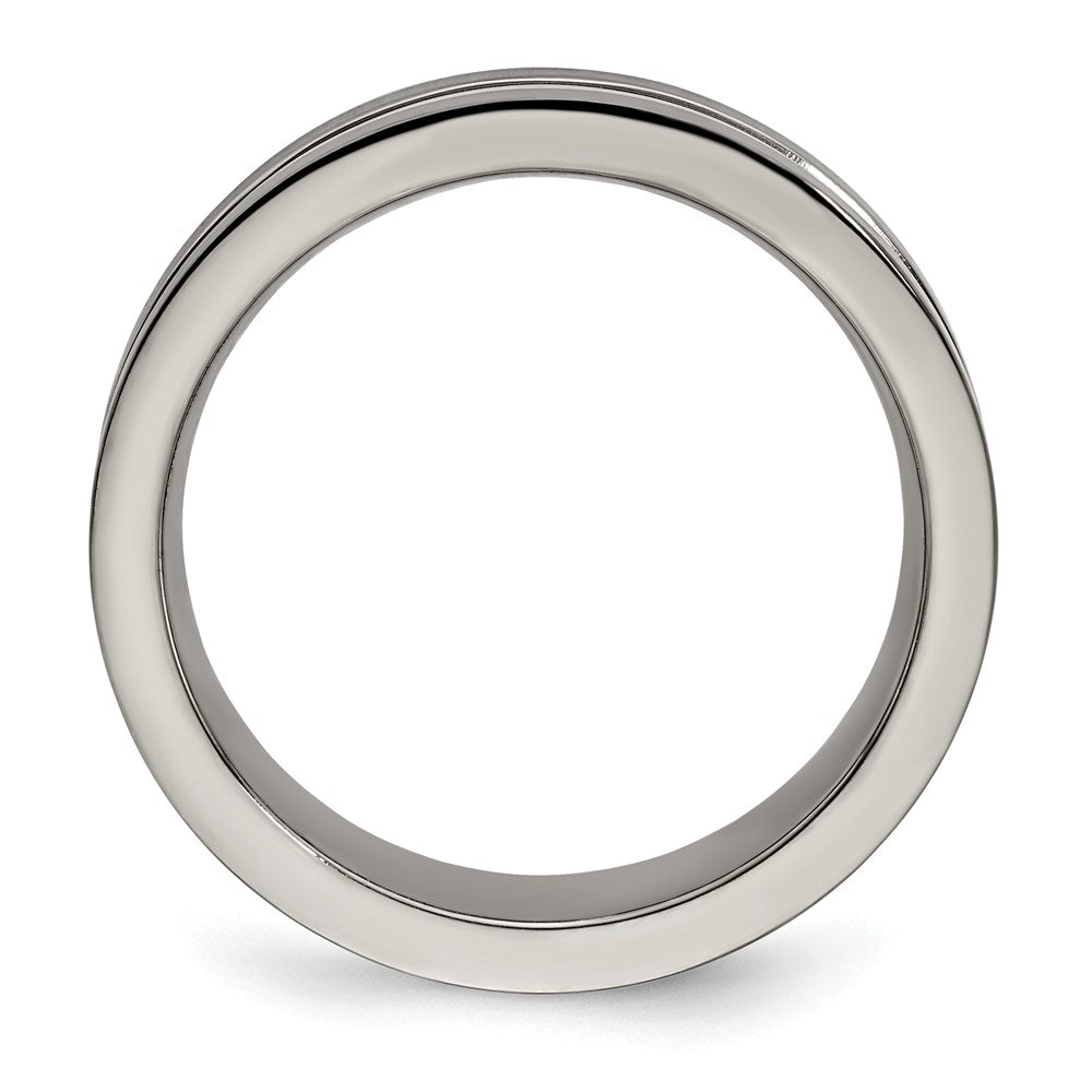 Edward Mirell Titanium Brushed&Polished w/Sterling Silver 6mm Band
