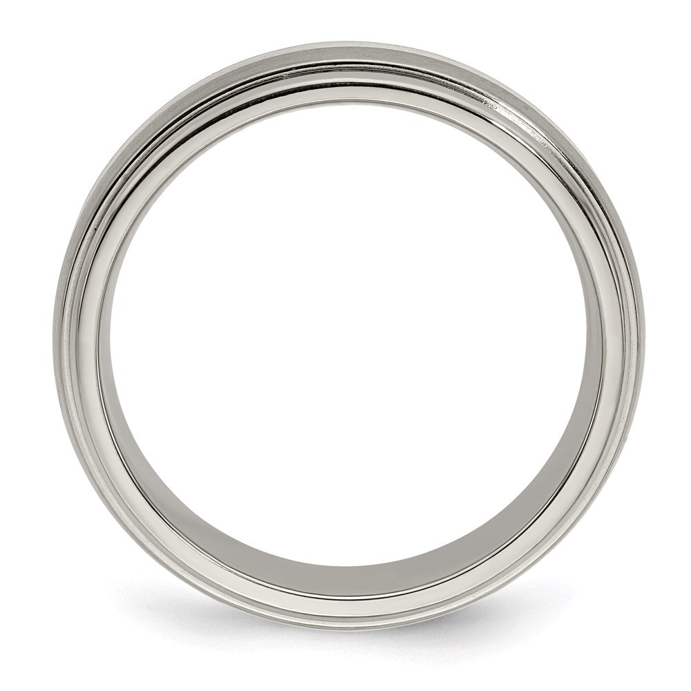 Edward Mirell Titanium Brushed&Polished w/Sterling Silver 6mm Band