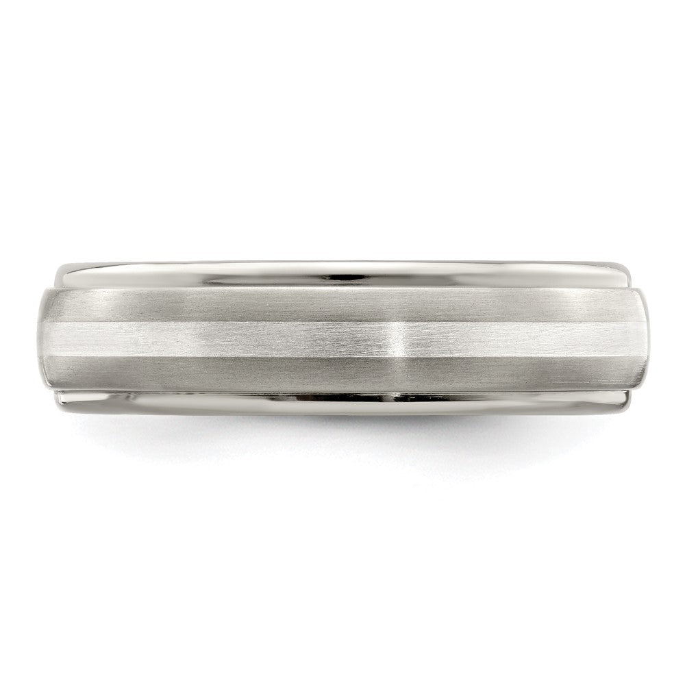 Edward Mirell Titanium Brushed&Polished w/Sterling Silver 6mm Band