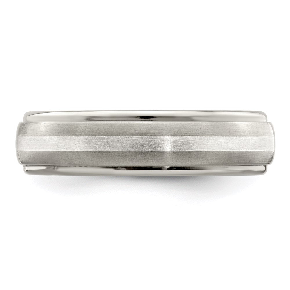 Edward Mirell Titanium Brushed&Polished w/Sterling Silver 6mm Band