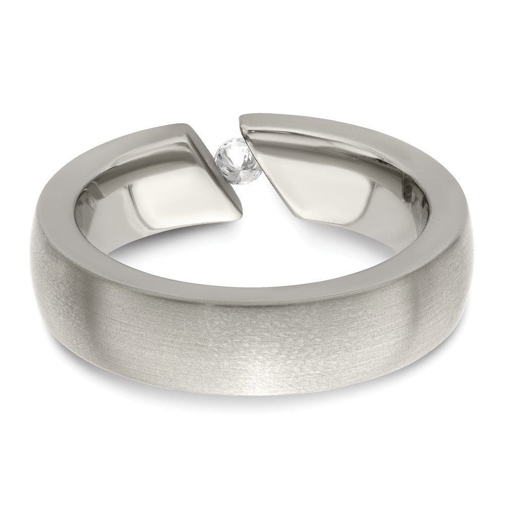 Edward Mirell Titanium Brushed .10ct Diamond 6mm Band