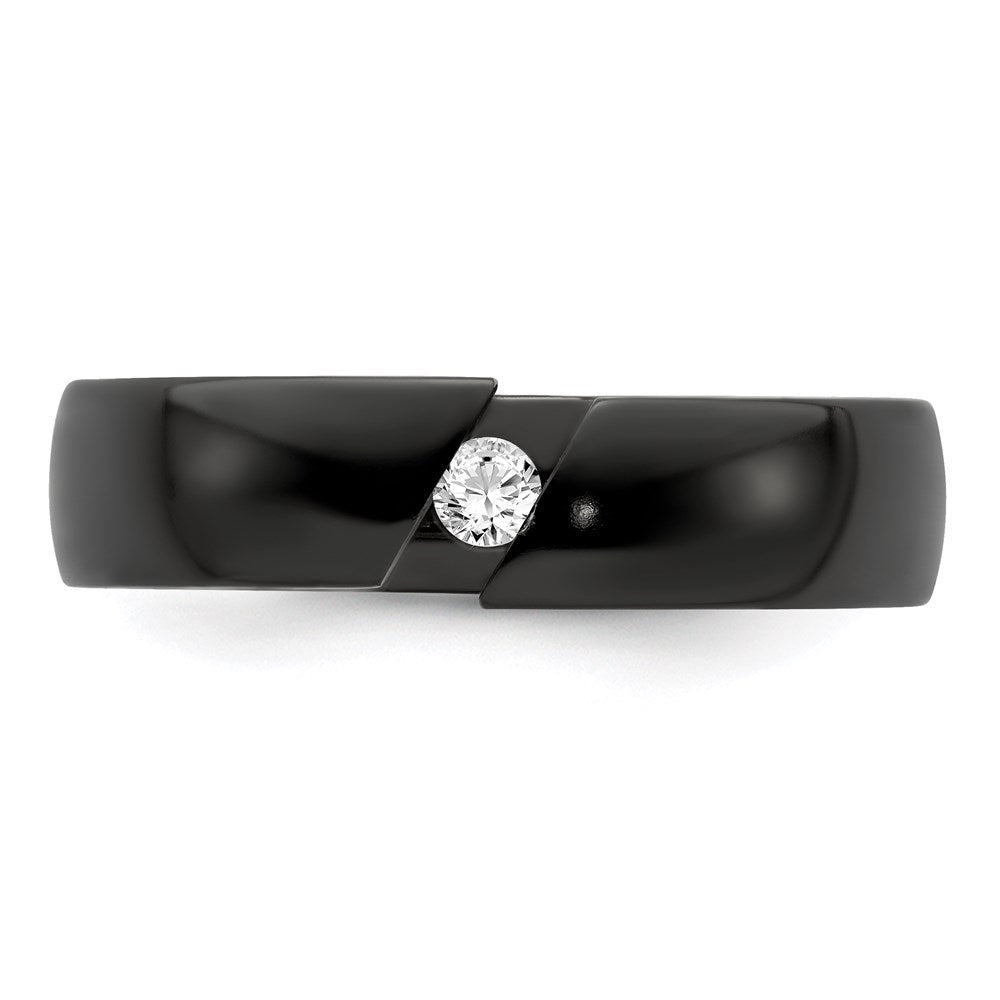 Edward Mirell Black Ti .10ct Diamond 6mm Band