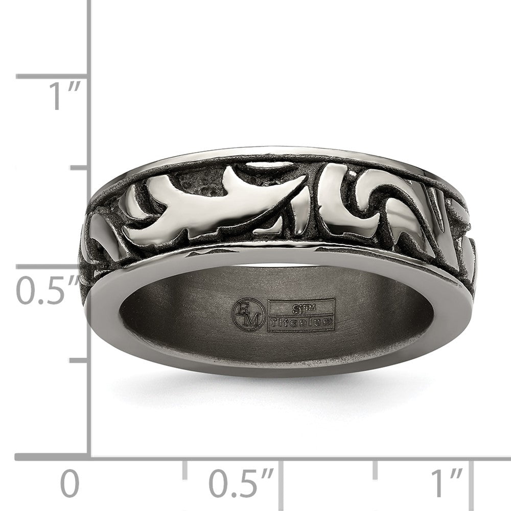 Edward Mirell Titanium Casted Abstract Design 7mm Band