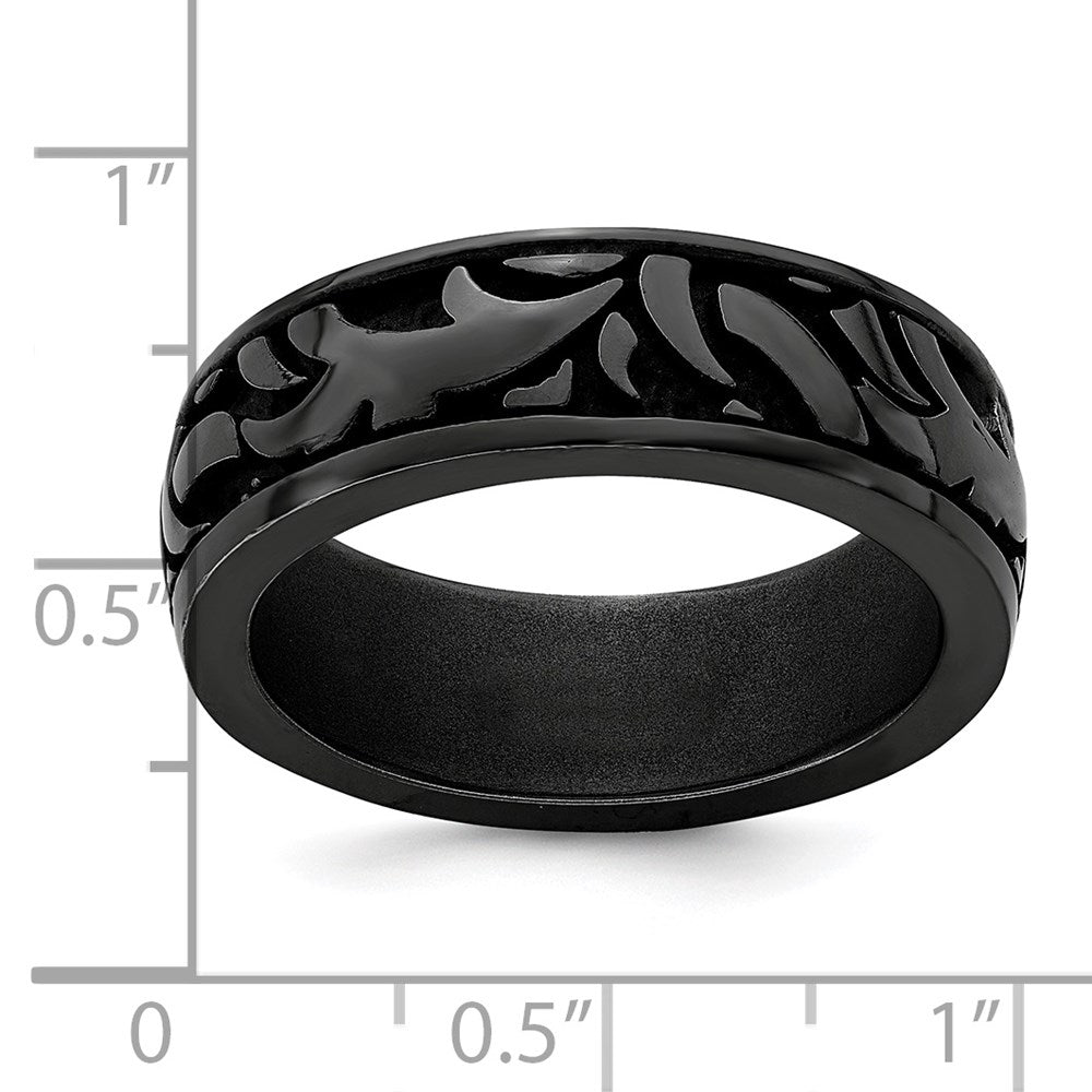 Edward Mirell Black Ti Casted Design 7mm Band