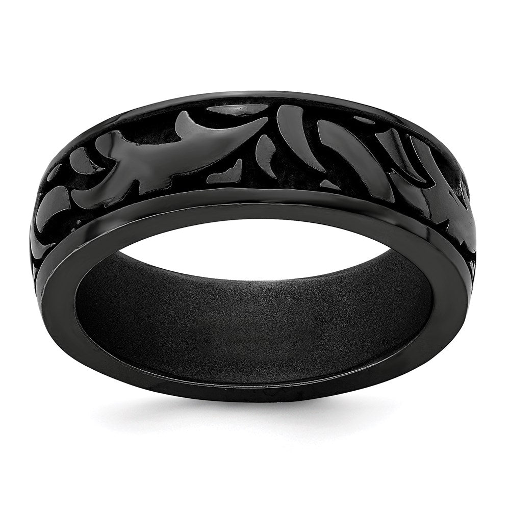 Edward Mirell Black Ti Casted Design 7mm Band