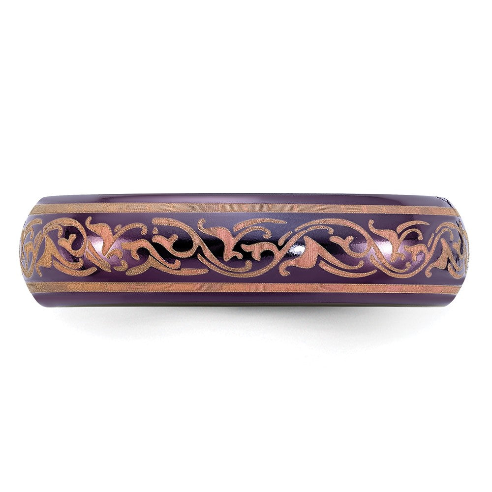 Edward Mirell Black Ti Domed Anodized Copper Color 6mm Band