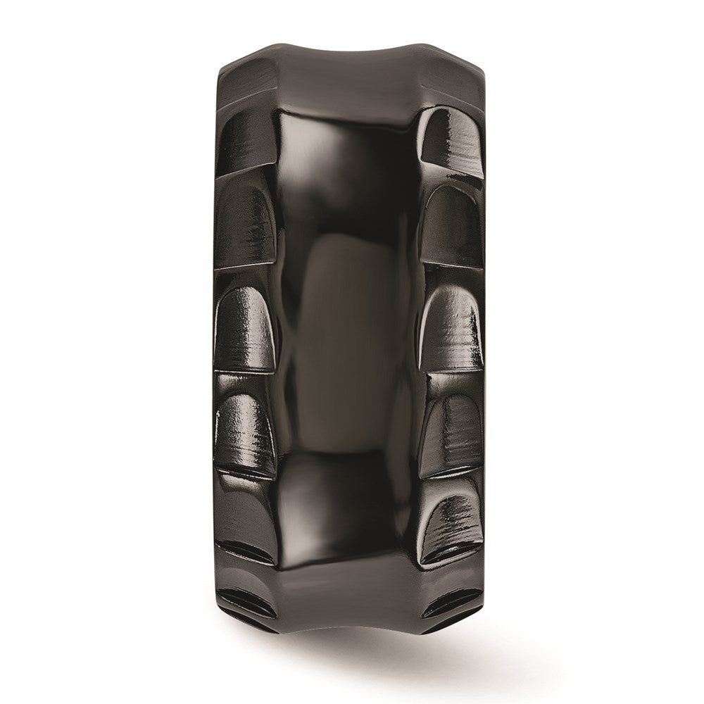 Edward Mirell Black Ti Faceted Edges Polished 12mm Ring