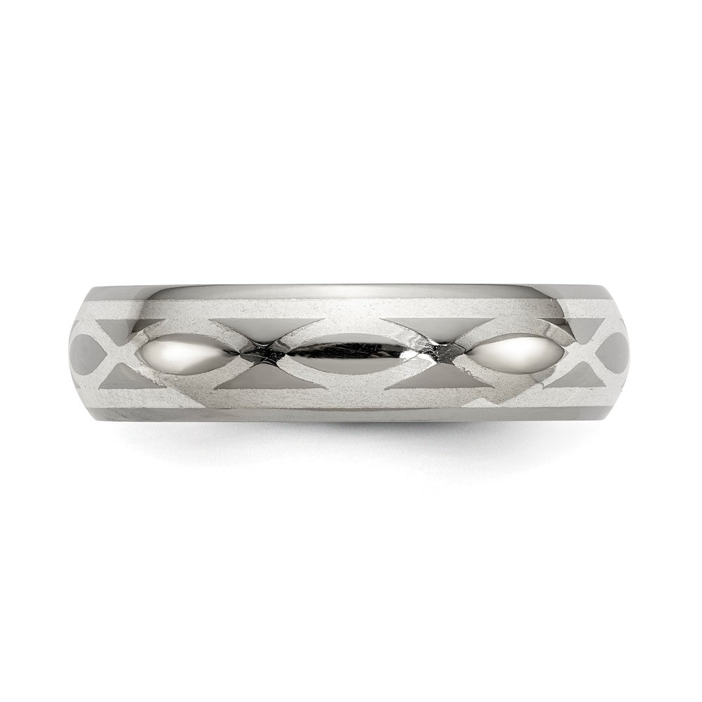 Edward Mirell Titanium & Sterling Silver Brushed & Polished Infinity Ring