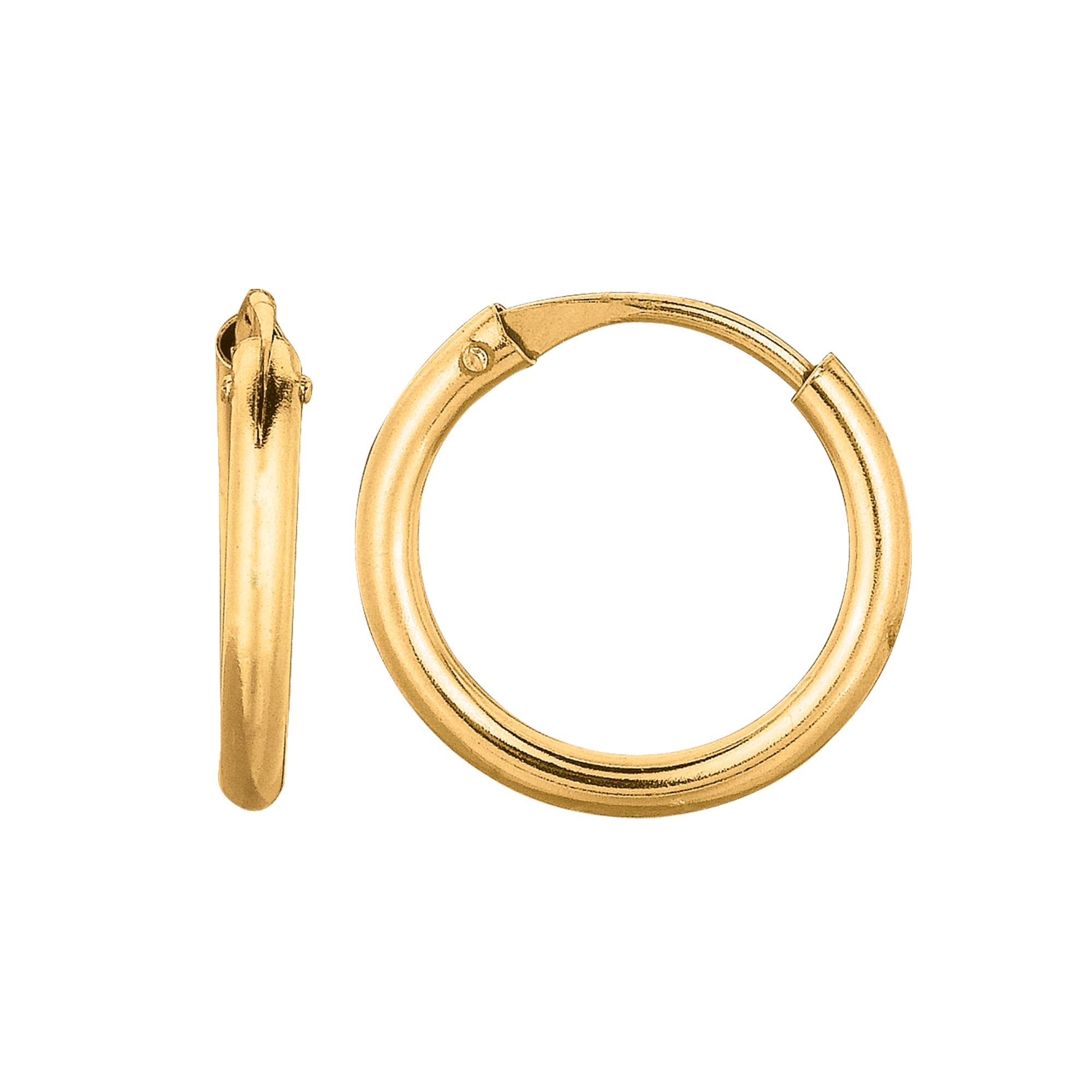 14K Yellow Gold 1X10Mm Endless Hoop Earring