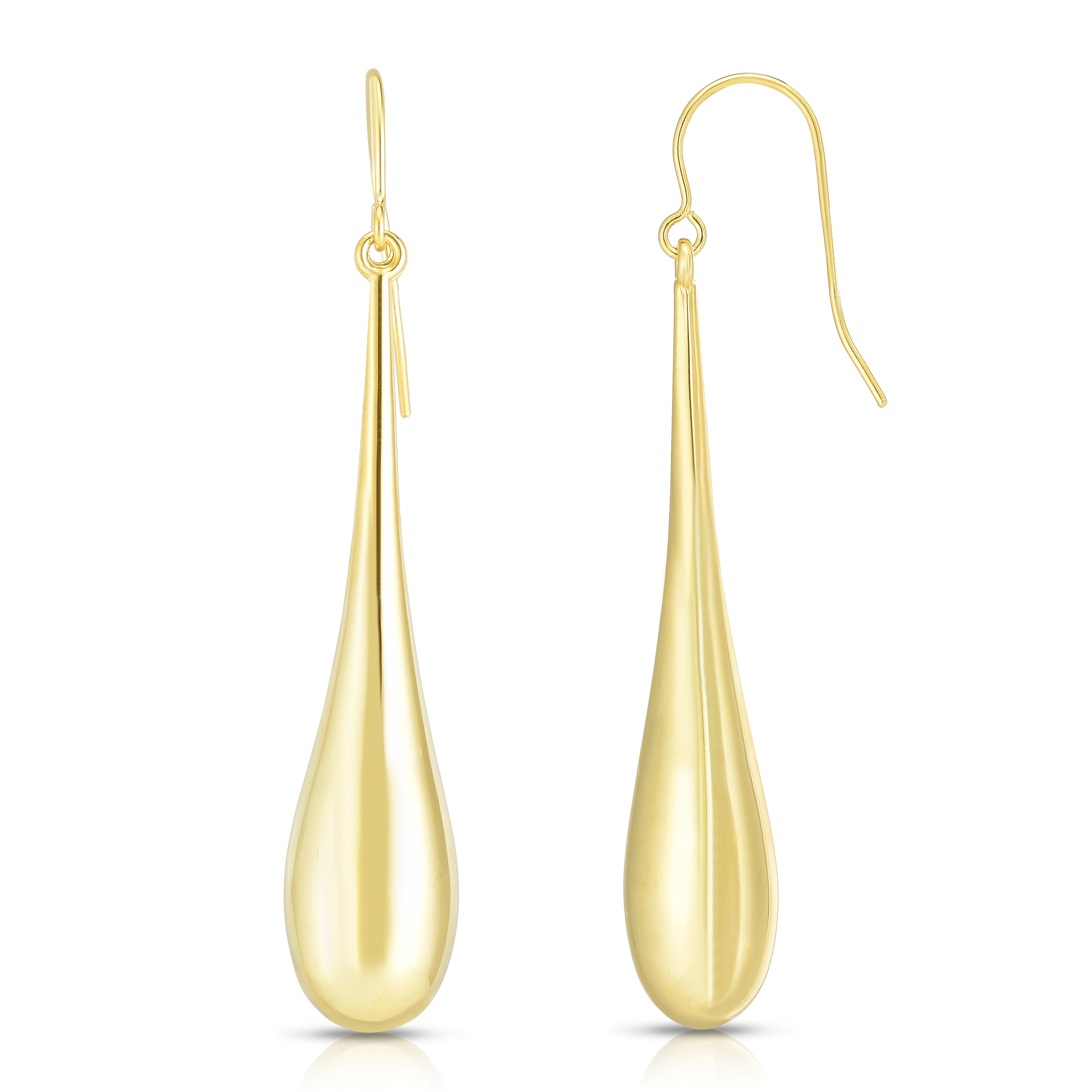 14K Yellow Gold Large Polished Graduated Tear Drop Earring