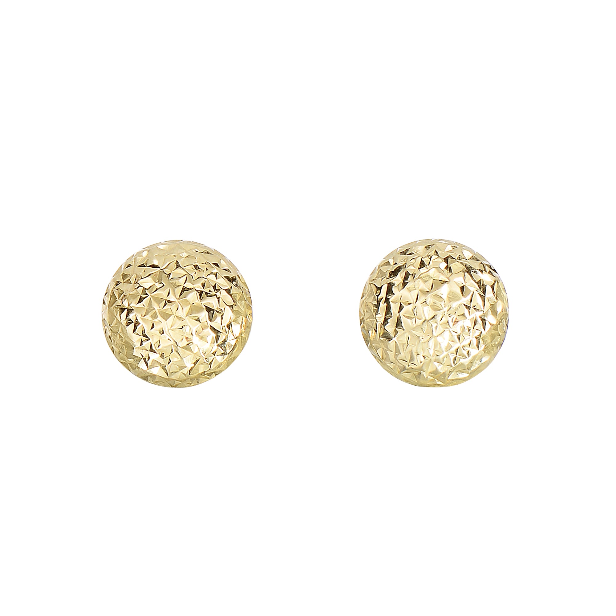 14K Yellow Gold Diamond Cut Post Earring