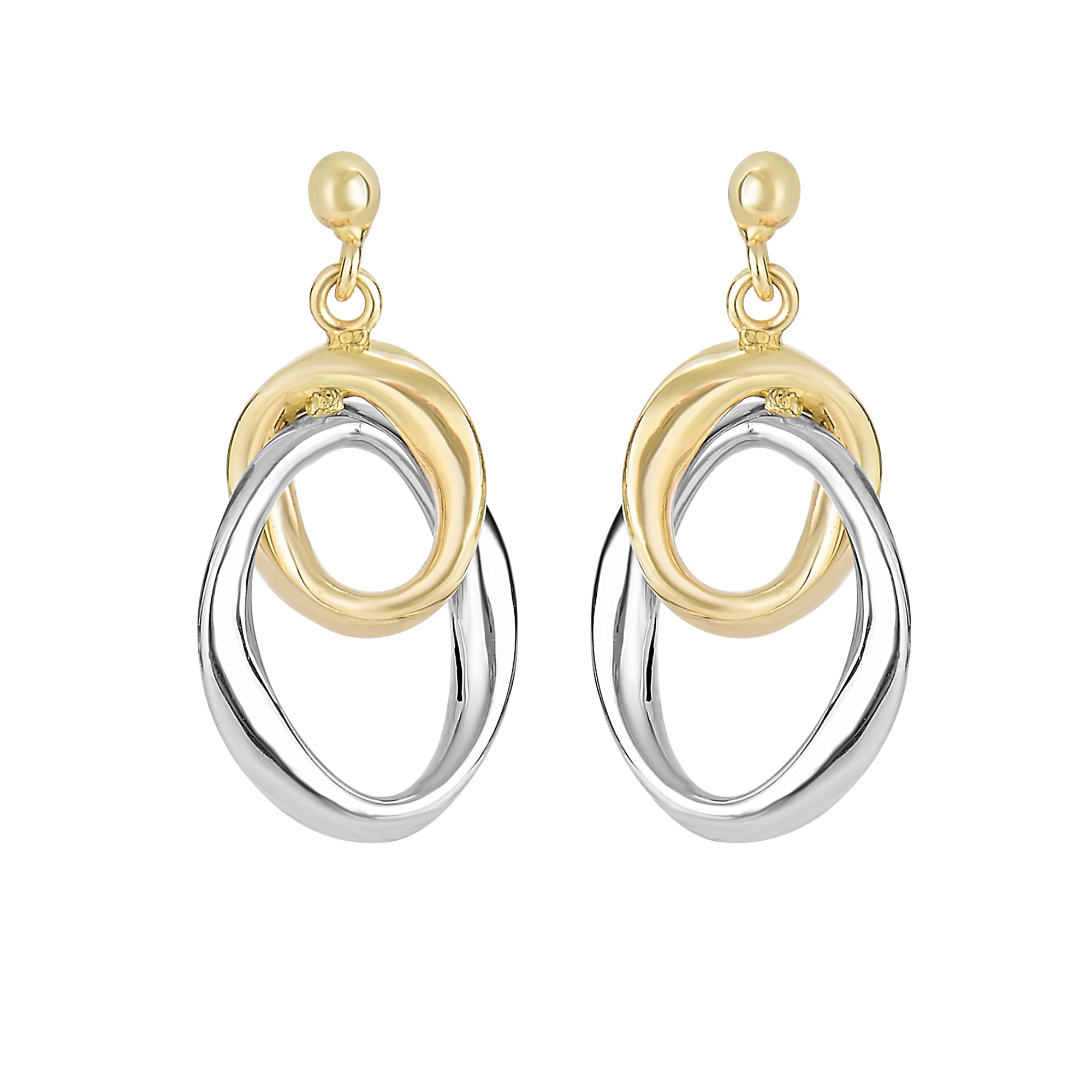 14K Yellow & White Gold Interlocked Drop Earring