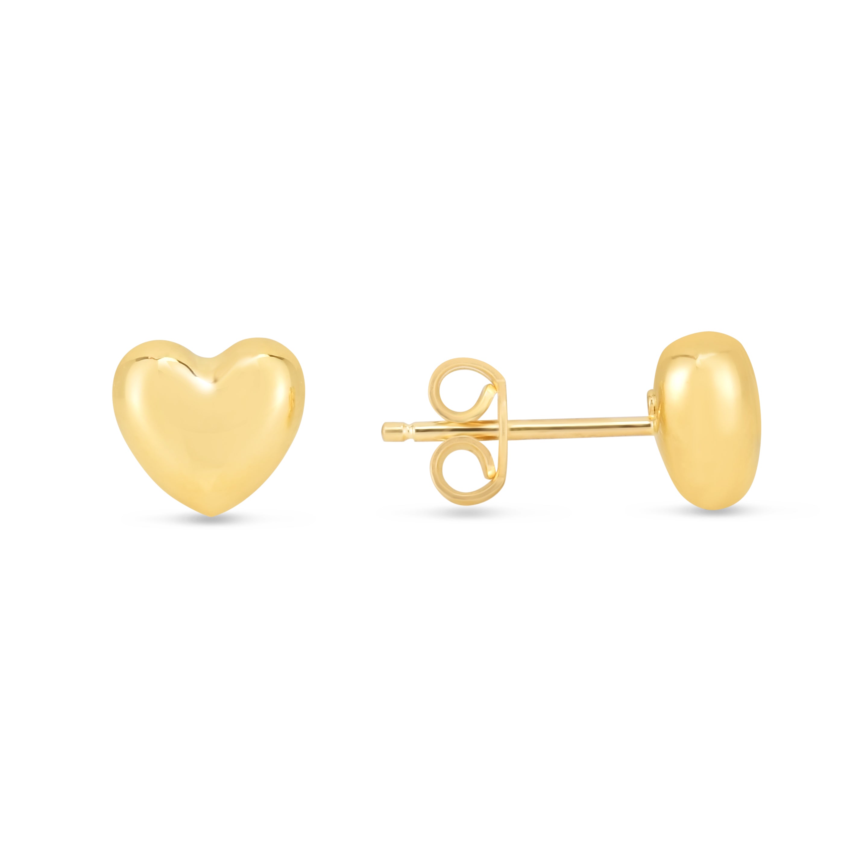 14K Yellow Gold Small Polished Heart Post Earring