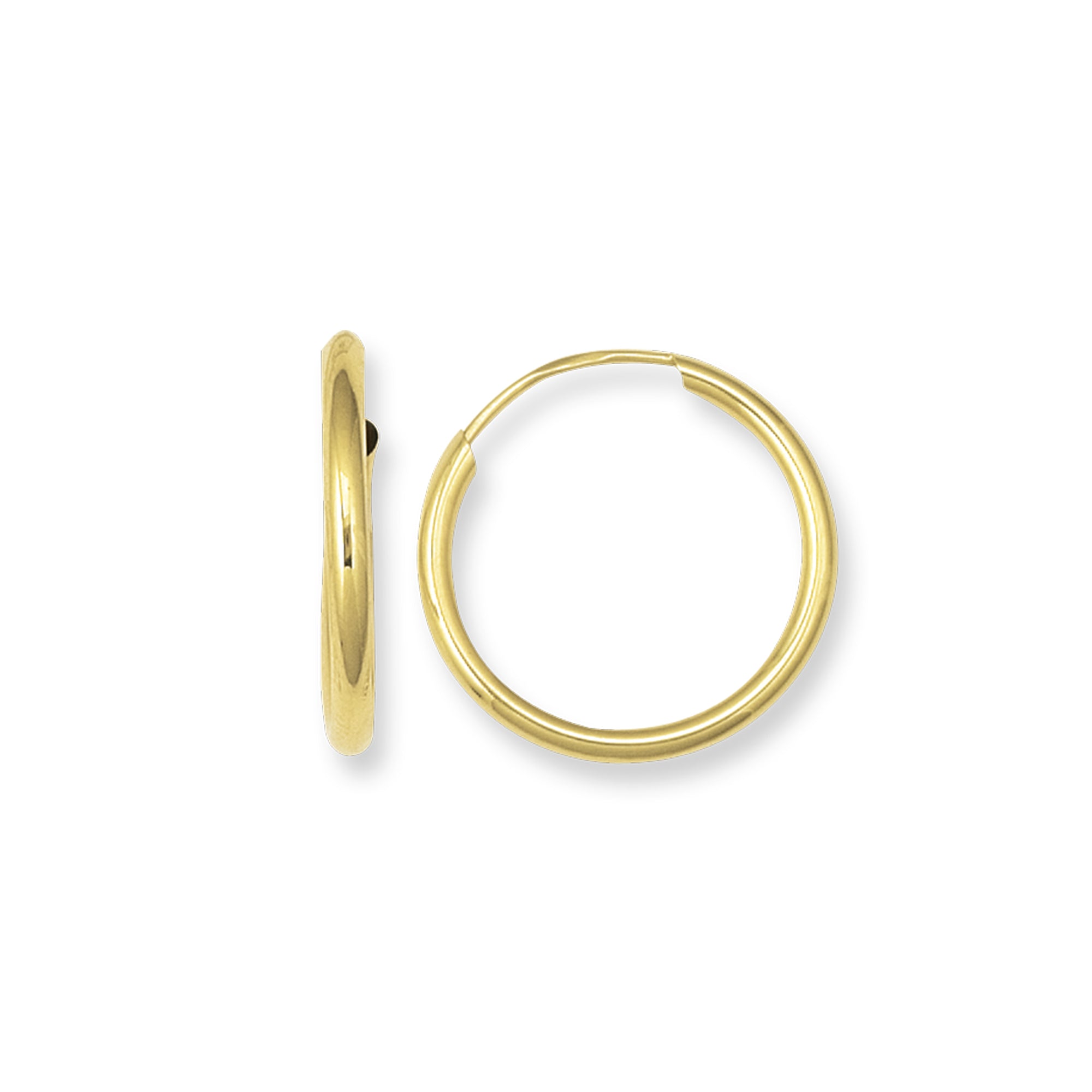 14K Yellow Gold 1.5X15Mm Endless Hoop Earring