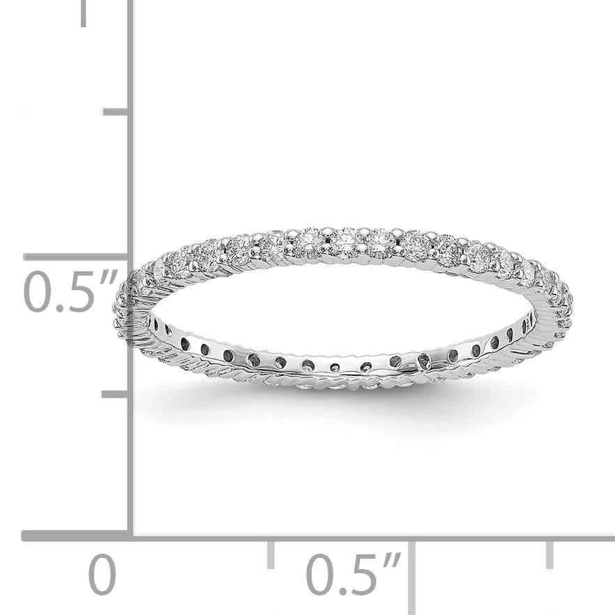 14k White Gold 1/2 carat Lab Grown Diamond VS/SI+ G+ Complete Size 7 Shared Prong Eternity Band