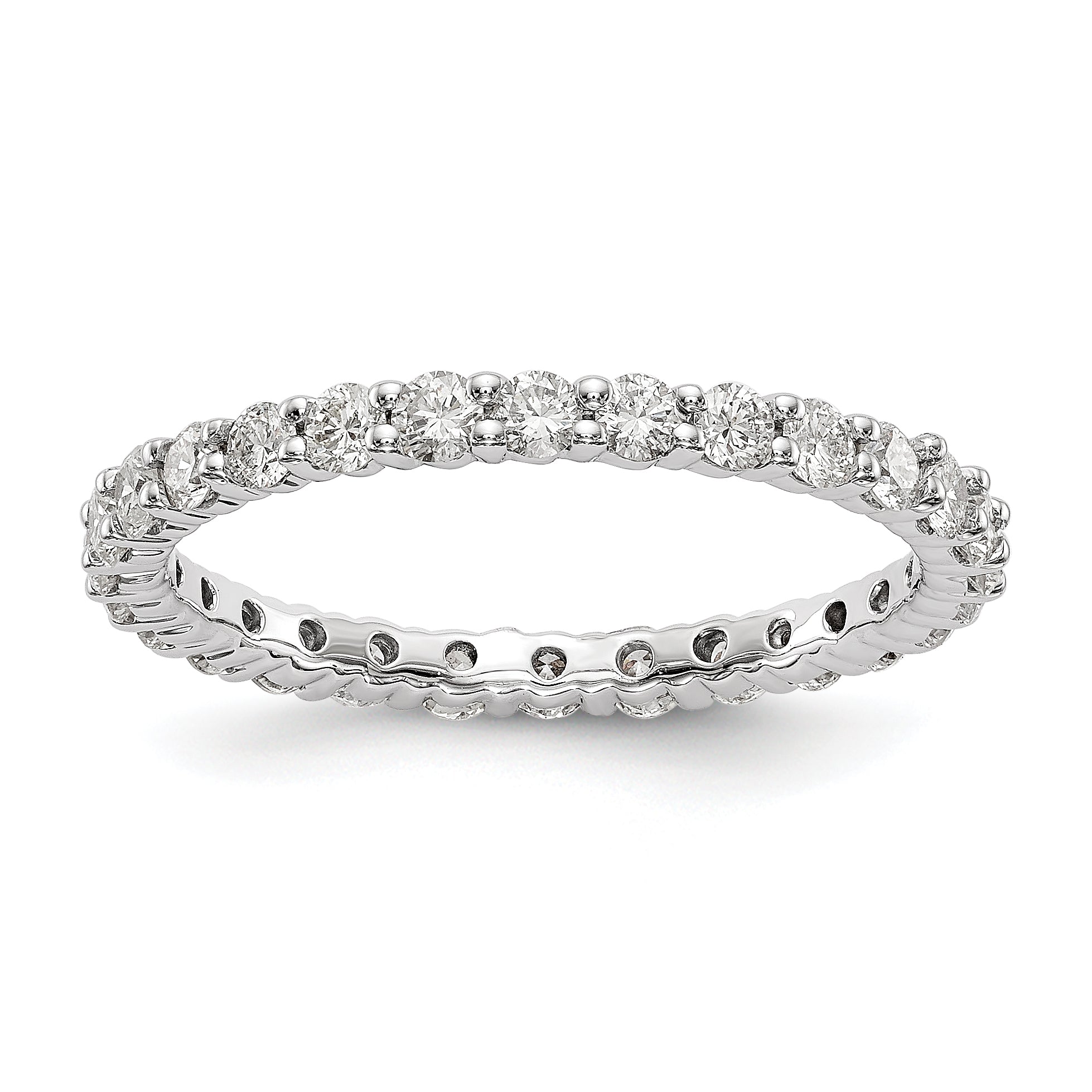 14k White Gold 1/2 carat Lab Grown Diamond VS/SI+ G+ Complete Size 4 Shared Prong Eternity Band