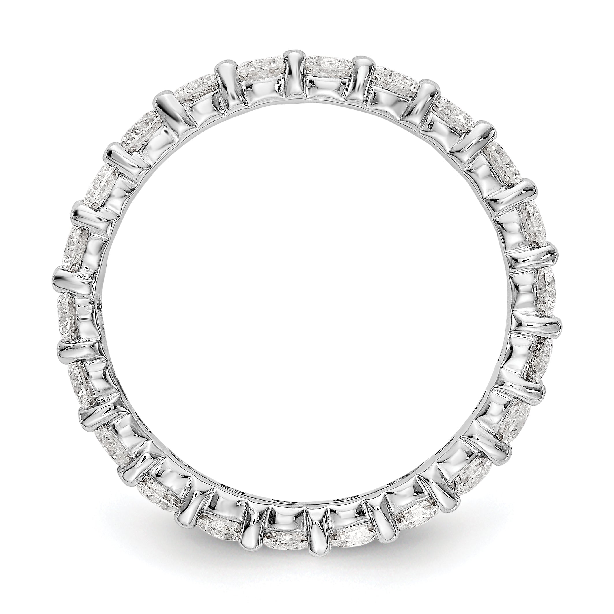 14k White Gold 2 carat Lab Grown Diamond VS/SI+ G+ Complete Size 5.5 Shared Prong Eternity Band