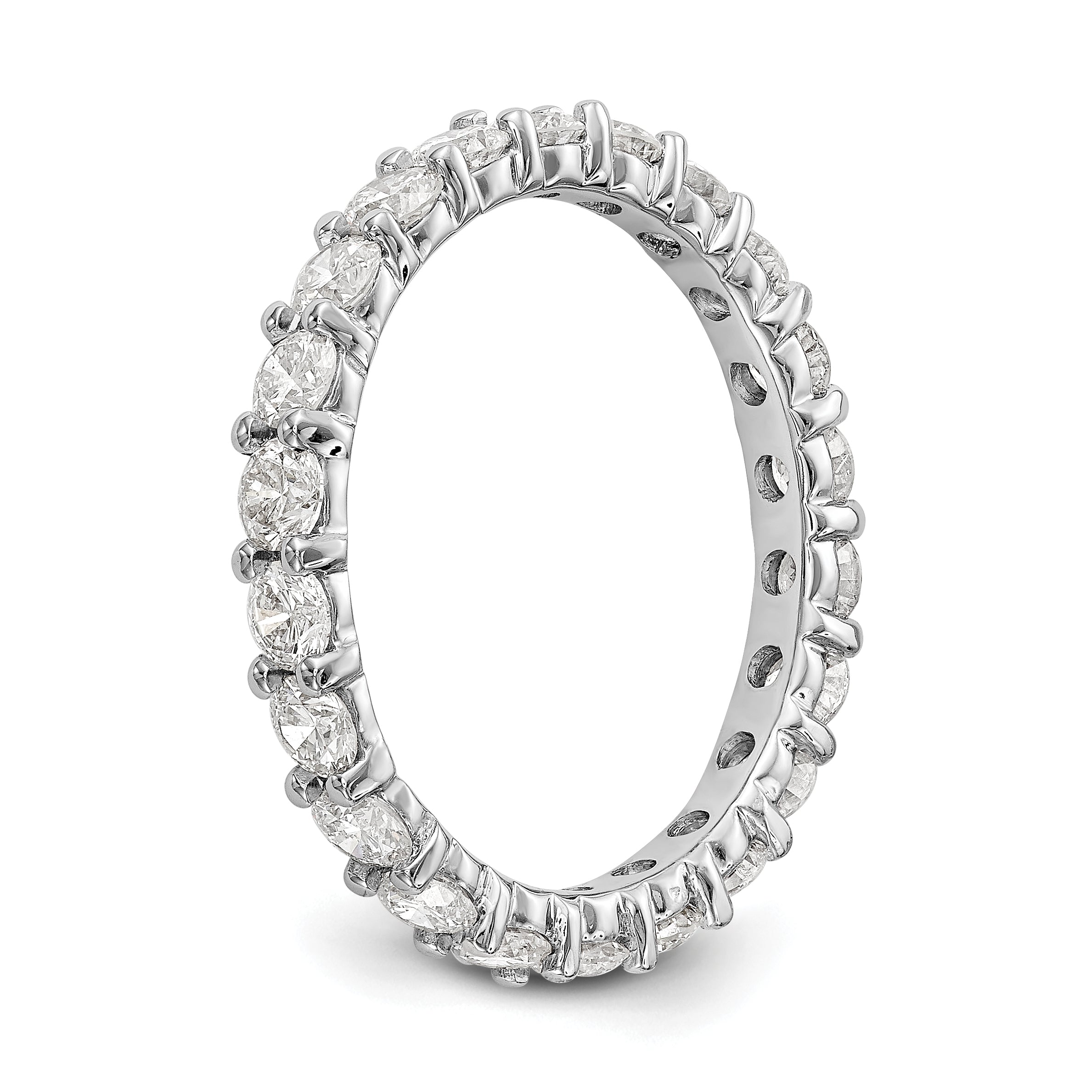 14k White Gold 2 carat Lab Grown Diamond VS/SI+ G+ Complete Size 5.5 Shared Prong Eternity Band