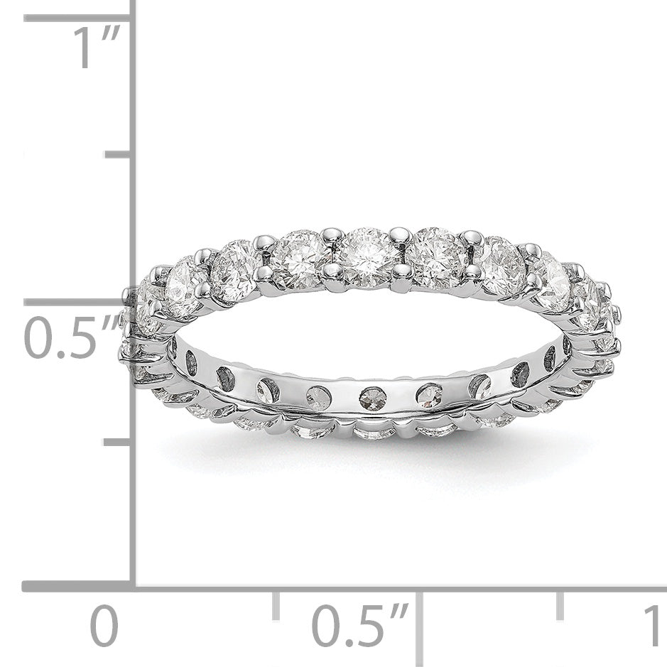 14k White Gold 1/2 carat Lab Grown Diamond VS/SI+ G+ Complete Size 4 Shared Prong Eternity Band