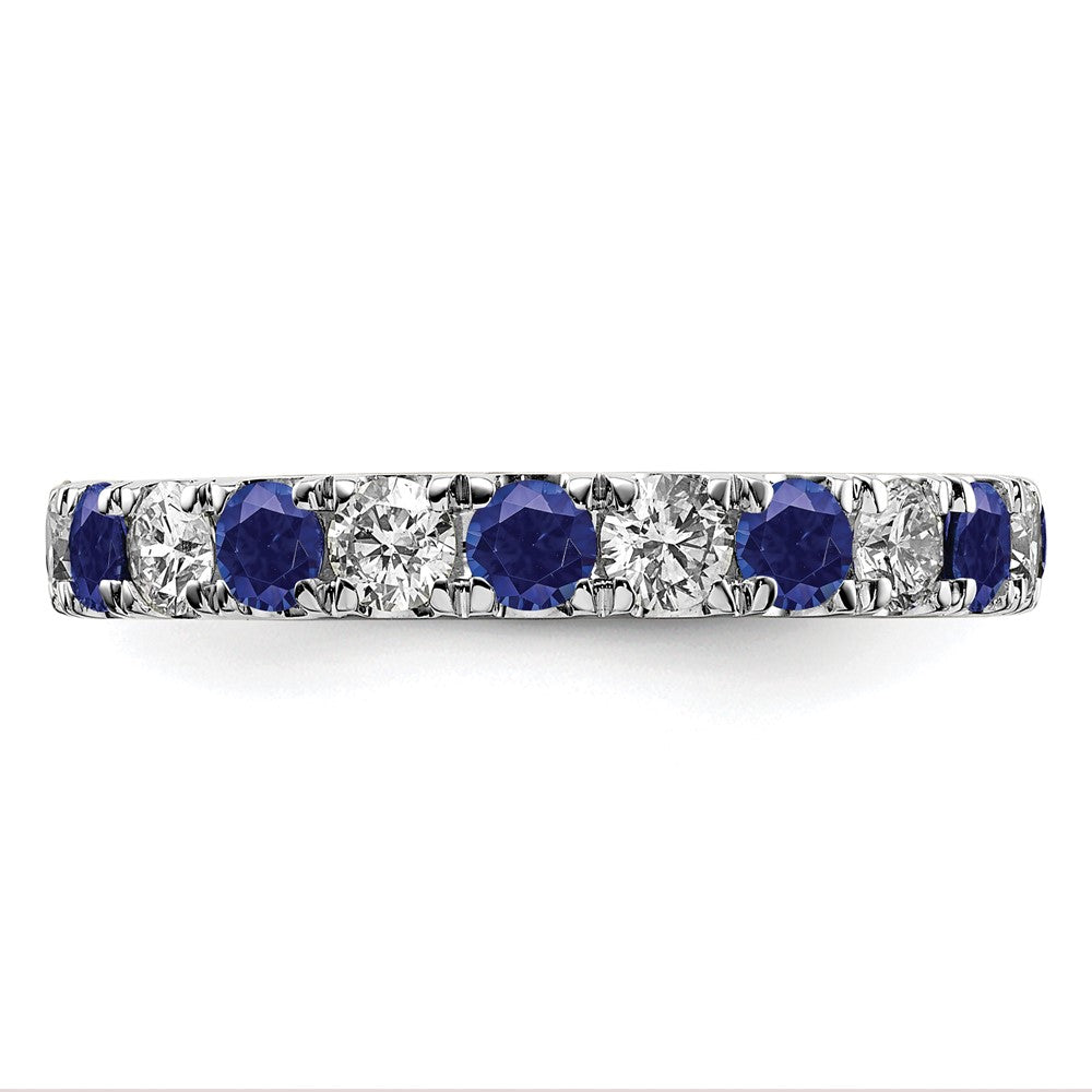 14K White Gold Lab Grown Dia VS/SI FGH & Cr Blue Sapp Eternity Ban