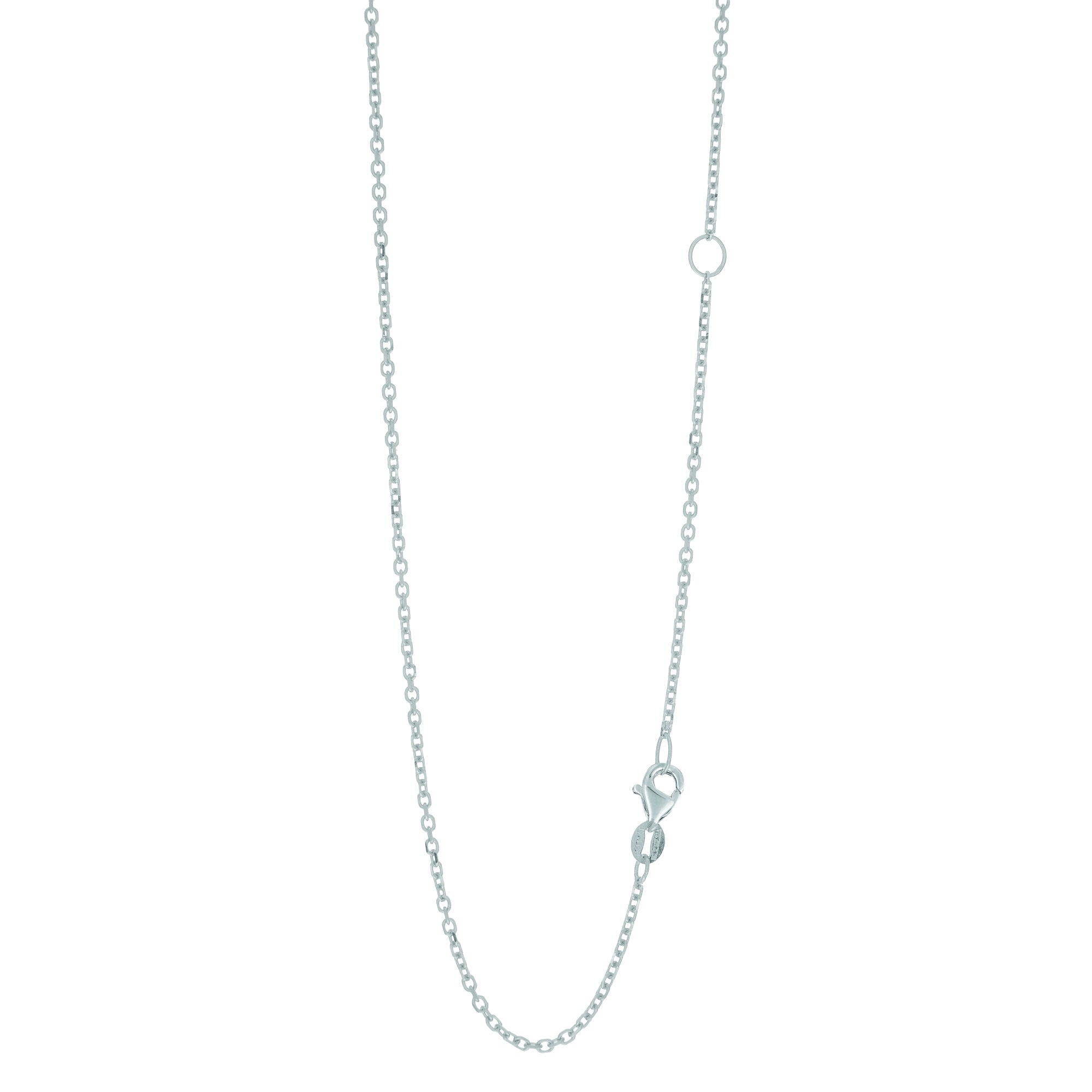 14K White Gold 1.5mm Extendable Diamond Cut Cable 20" Chain (Jump Ring at 16 inch) with Lobster Lock