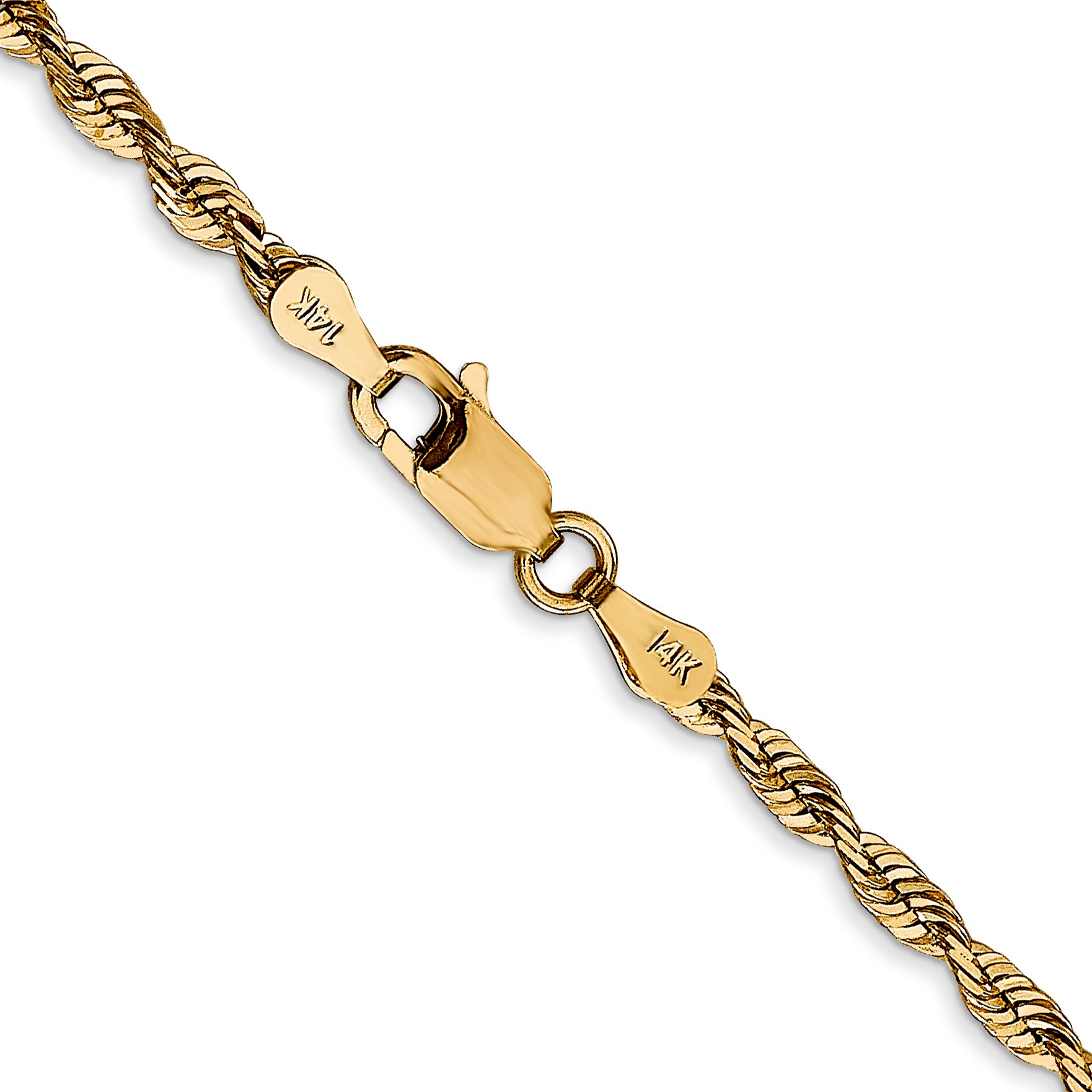 14K 24 Inch 2.75Mm Extra Light Diamond-Cut Rope With Lobster Clasp Chain