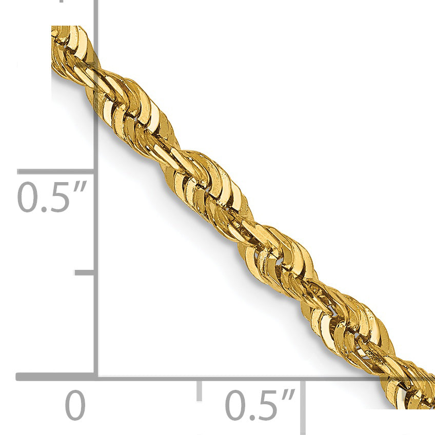 14K 24 Inch 4Mm Extra Light Diamond-Cut Rope With Lobster Clasp Chain