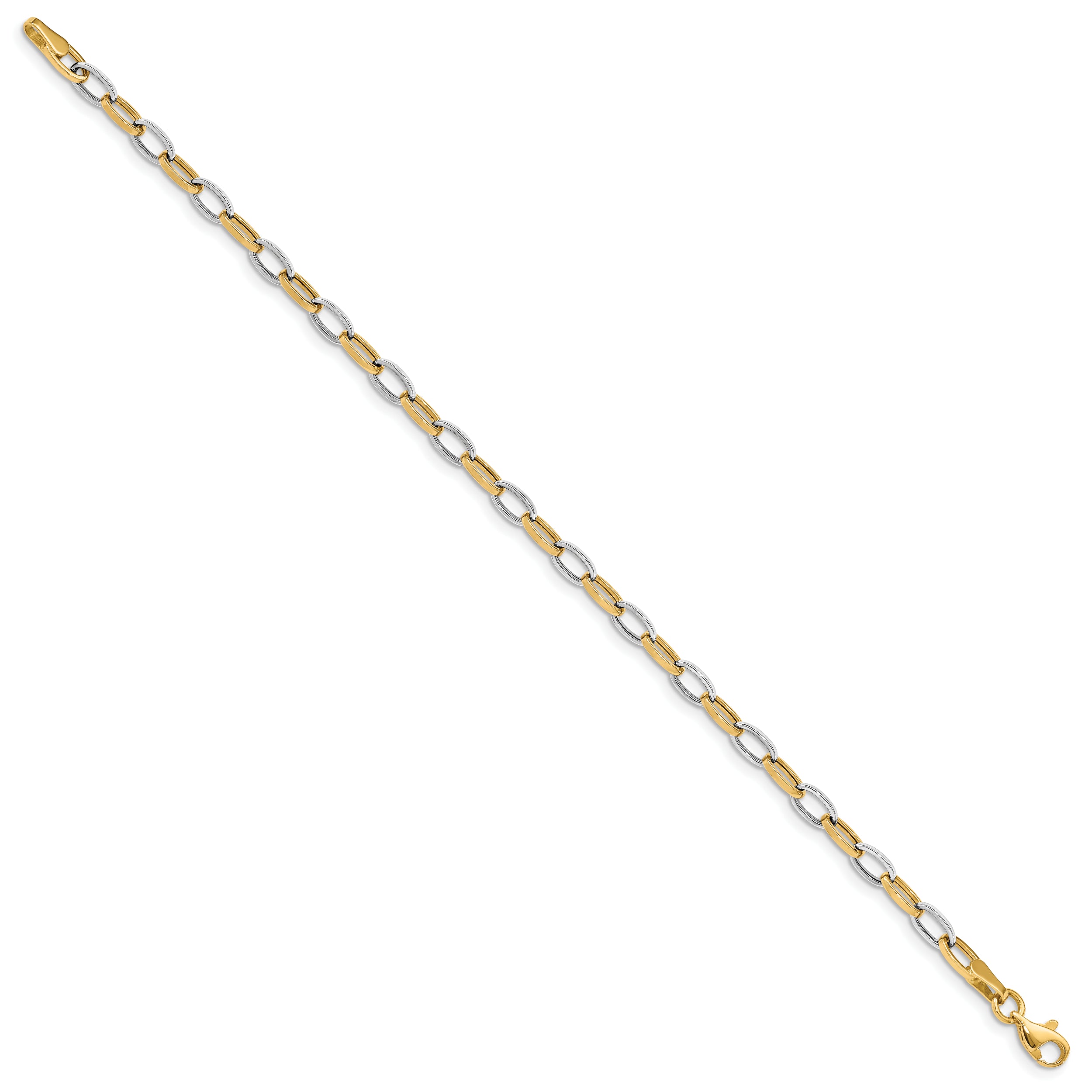 14K Two-Tone Polished Open Link Bracelet