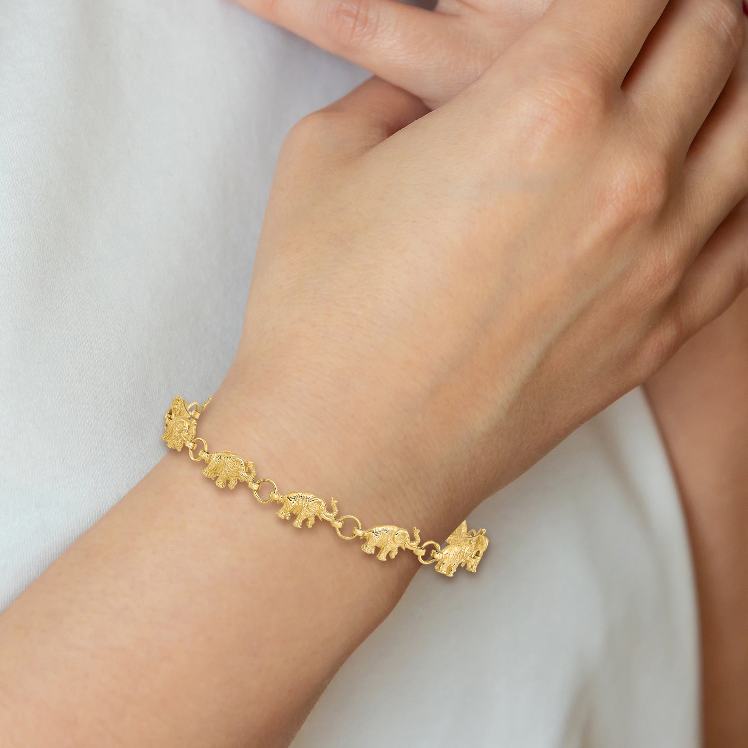 14K Elephant Bracelet