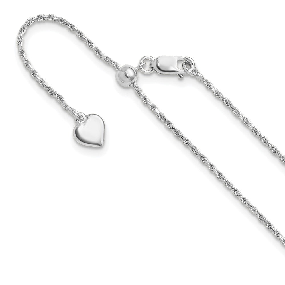 Sterling Silver Adjustable 1.2mm D/C Rope Chain