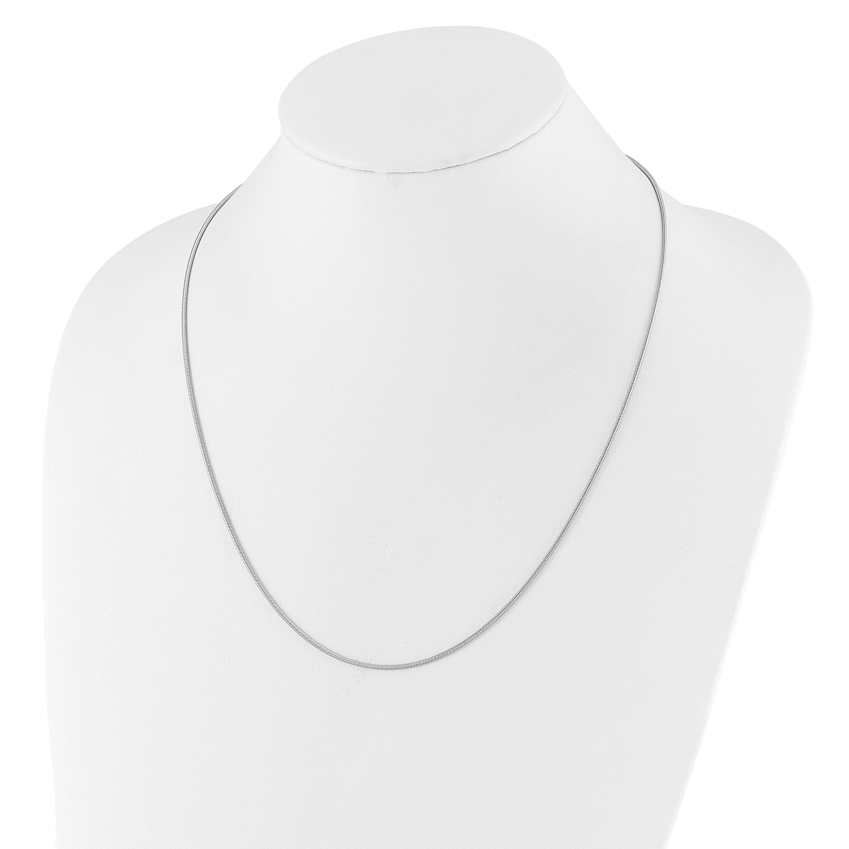 Sterling Silver RH-plated Adjustable 1.4mm Snake Chain