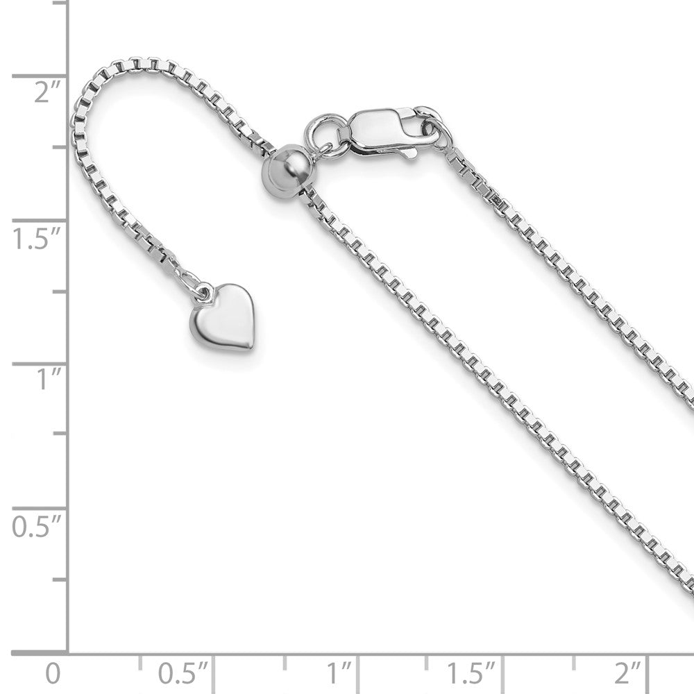 Sterling Silver Adjustable 1.3mm Box Chain