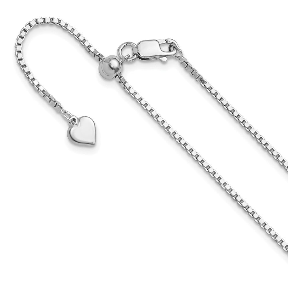Sterling Silver Adjustable 1.3mm Box Chain