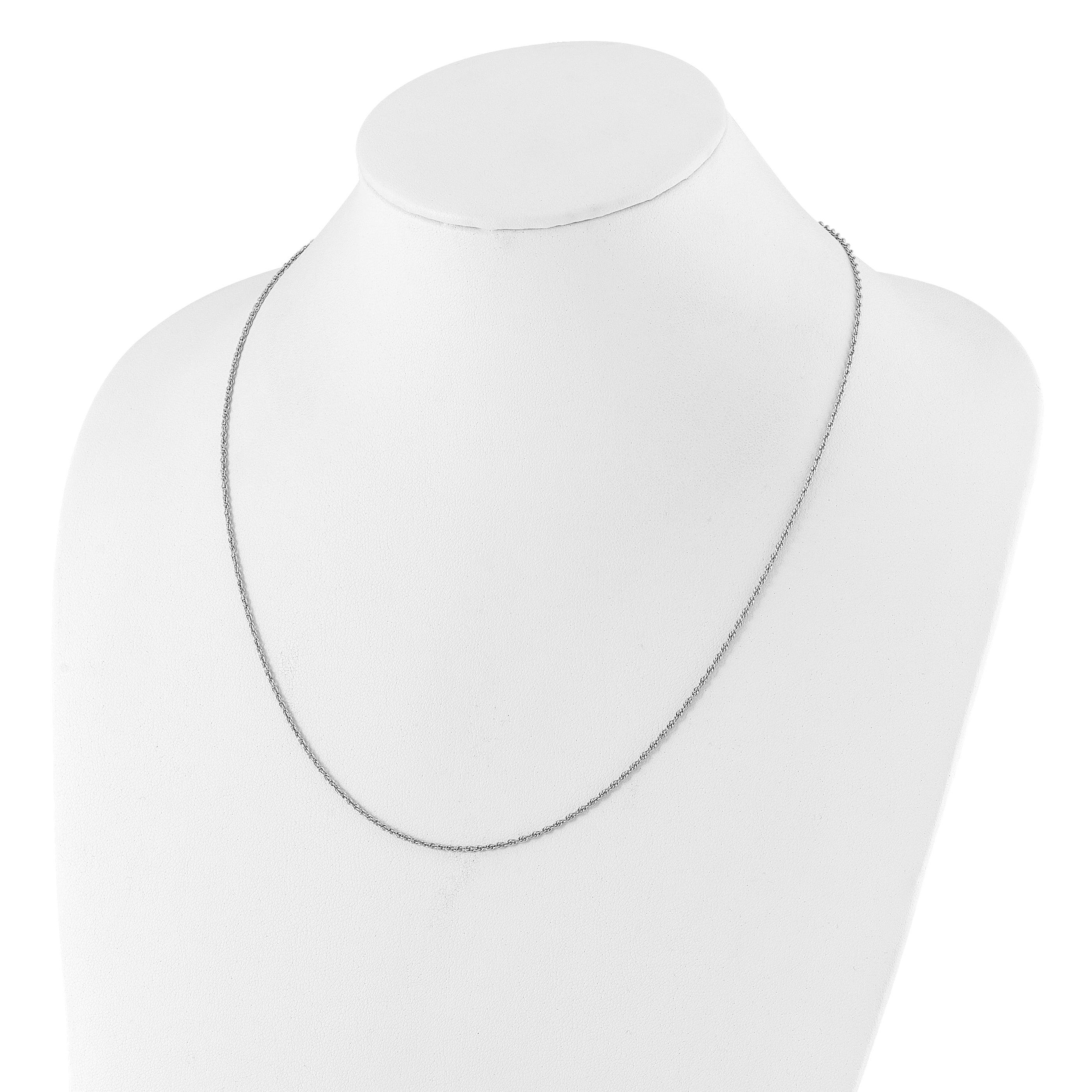 Sterling Silver RH-plated Adjustable 1.55mm Loose Rope Chain