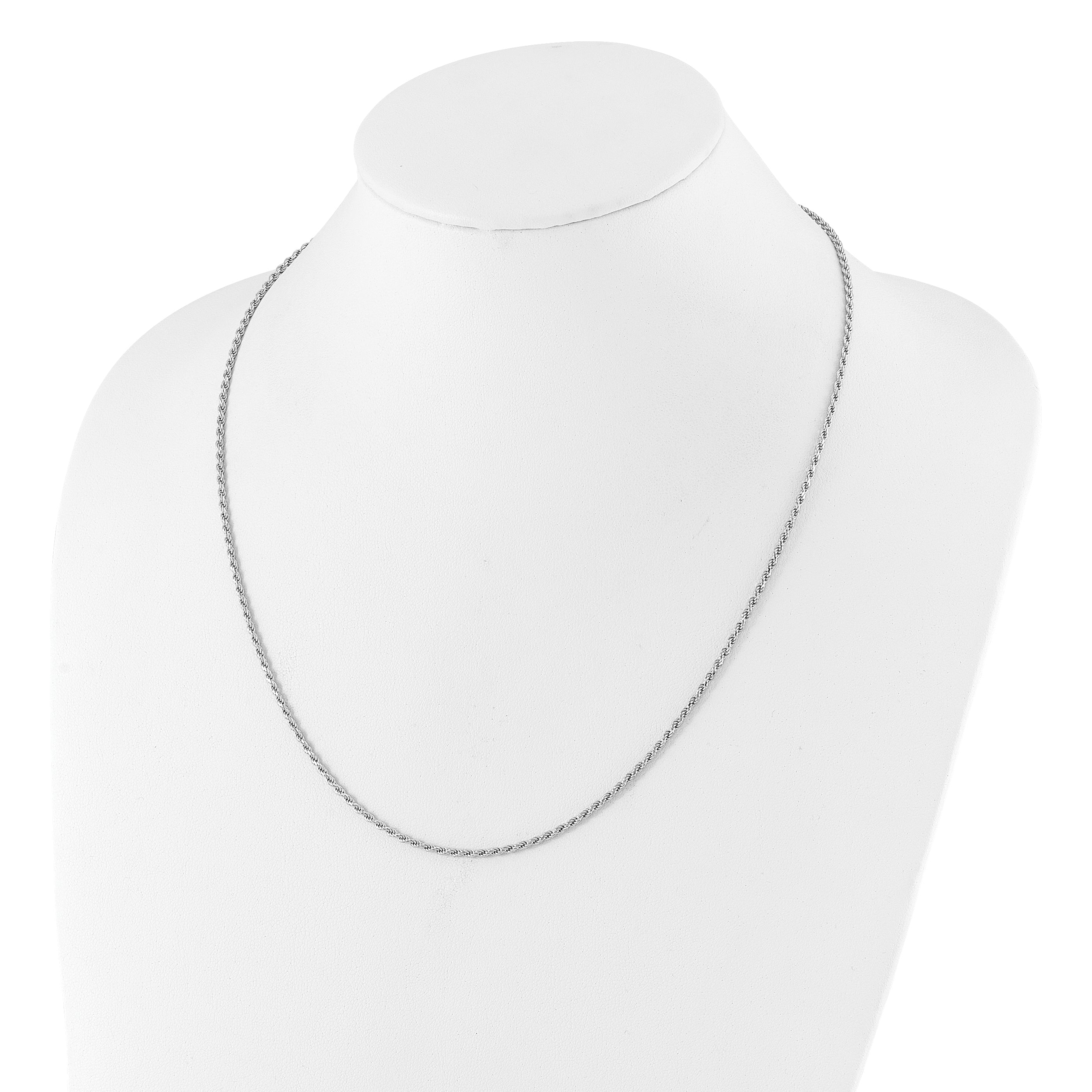 Sterling Silver RH-plated Adjustable 2mm D/C Rope Chain