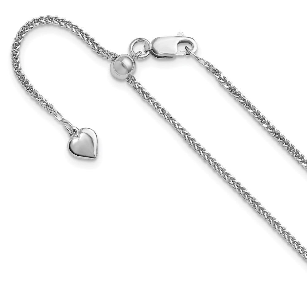 Sterling Silver Adjustable 1.45mm D/C Square Spiga Chain