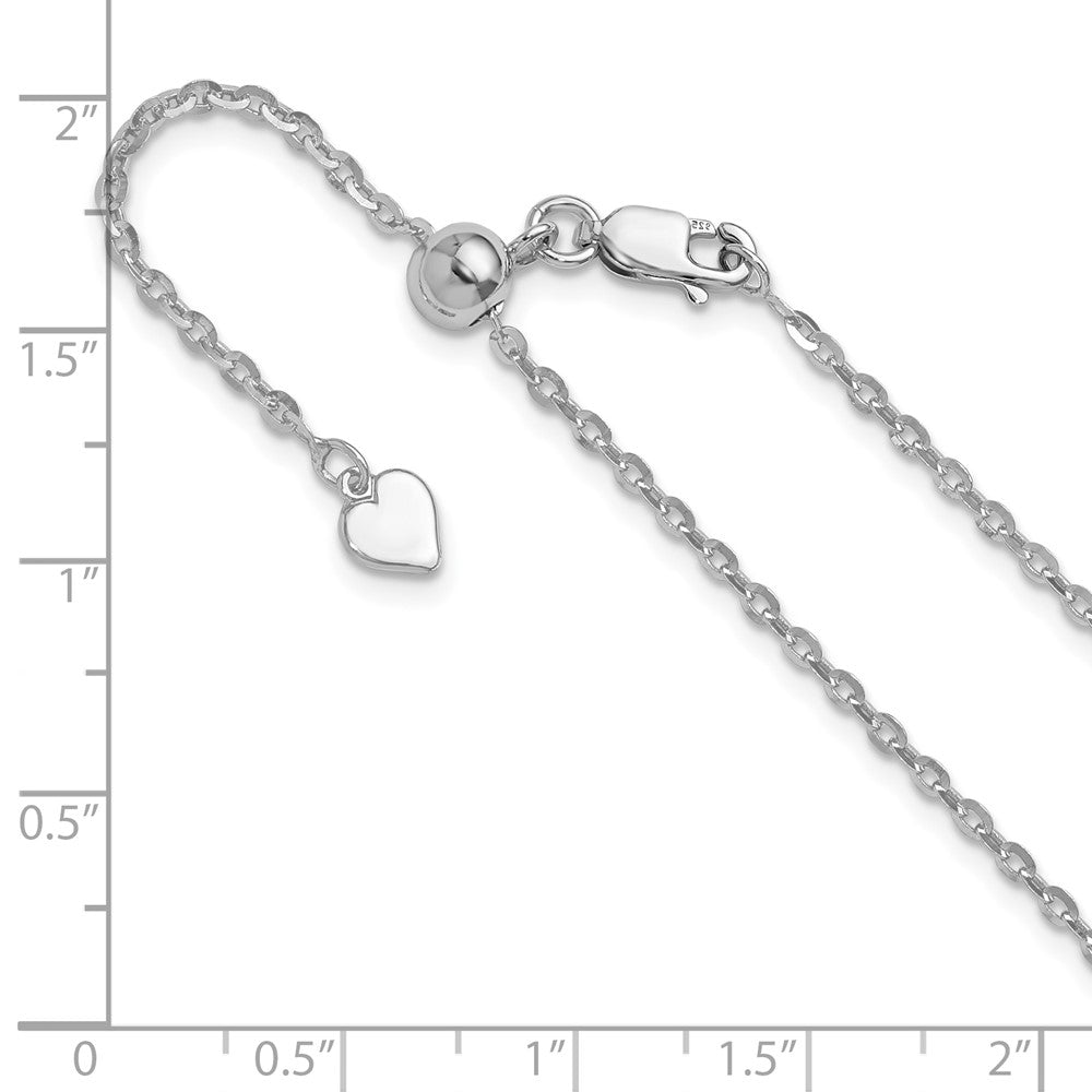 Sterling Silver Adjustable 2mm Cable Chain