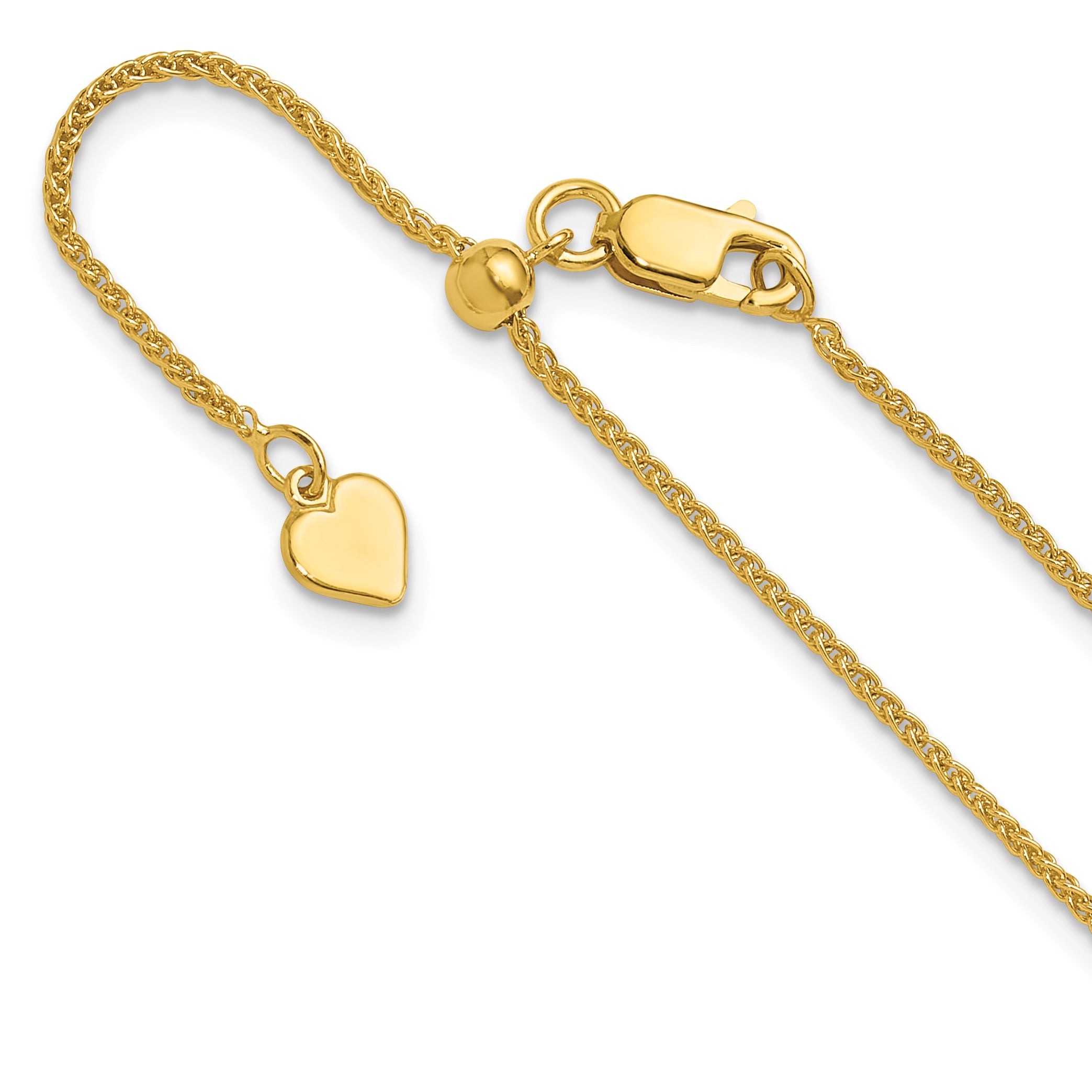 Sterling Silver Adjustable Gold-plated 1.3mm Spiga Chain