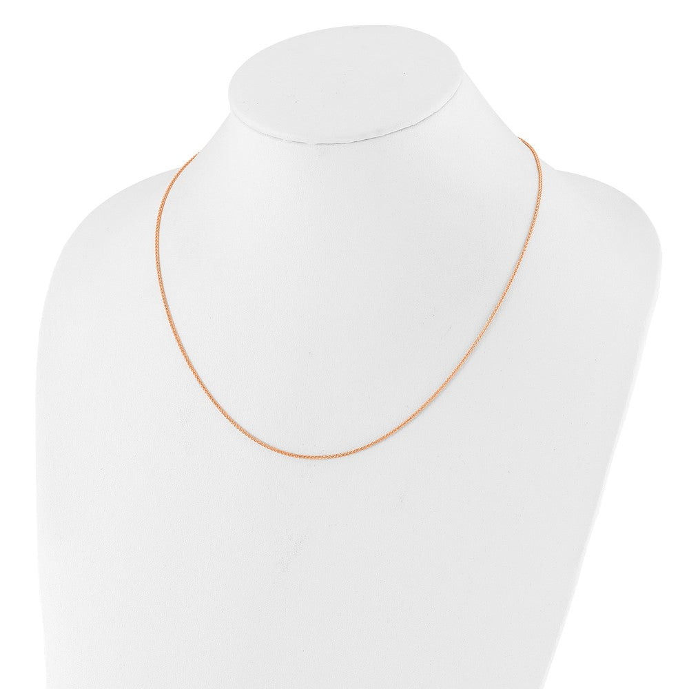 Sterling Silver Adjustable Rose Gold-plated 1.3mm Spiga Chain