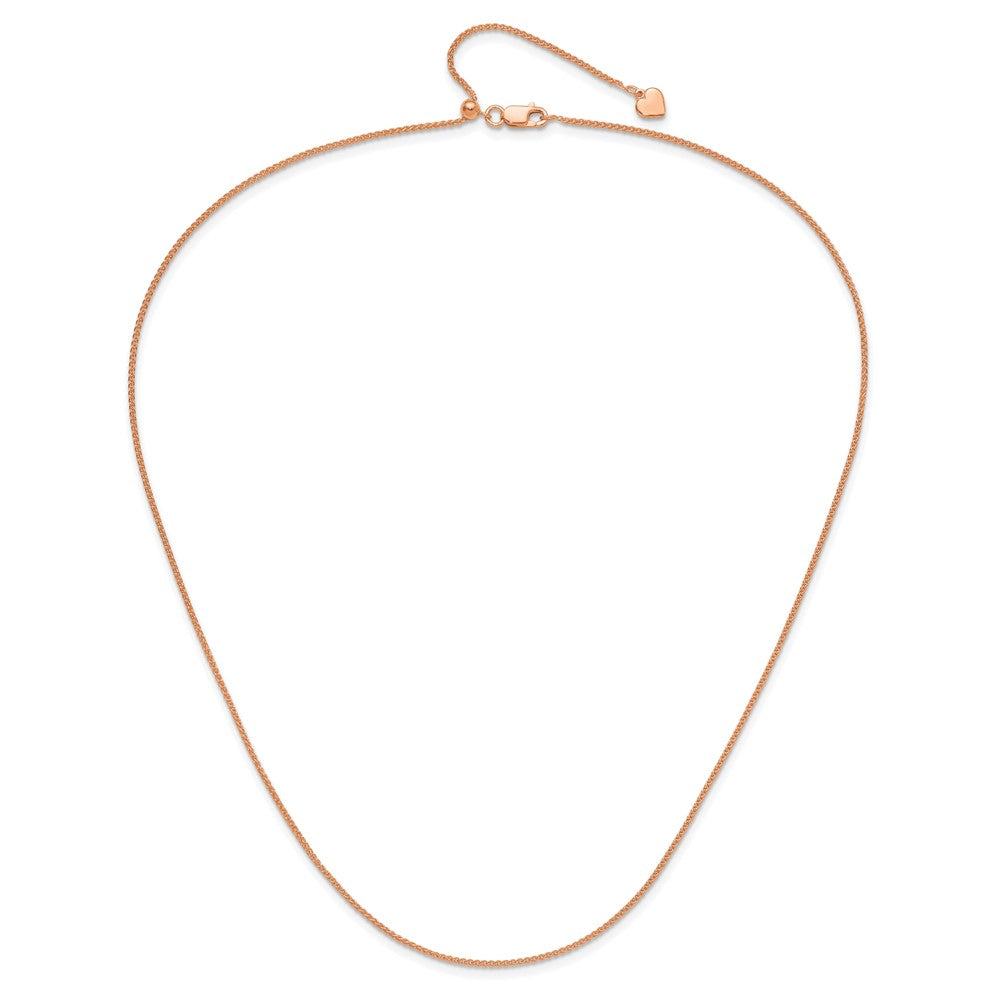 Sterling Silver Adjustable Rose Gold-plated 1.3mm Spiga Chain
