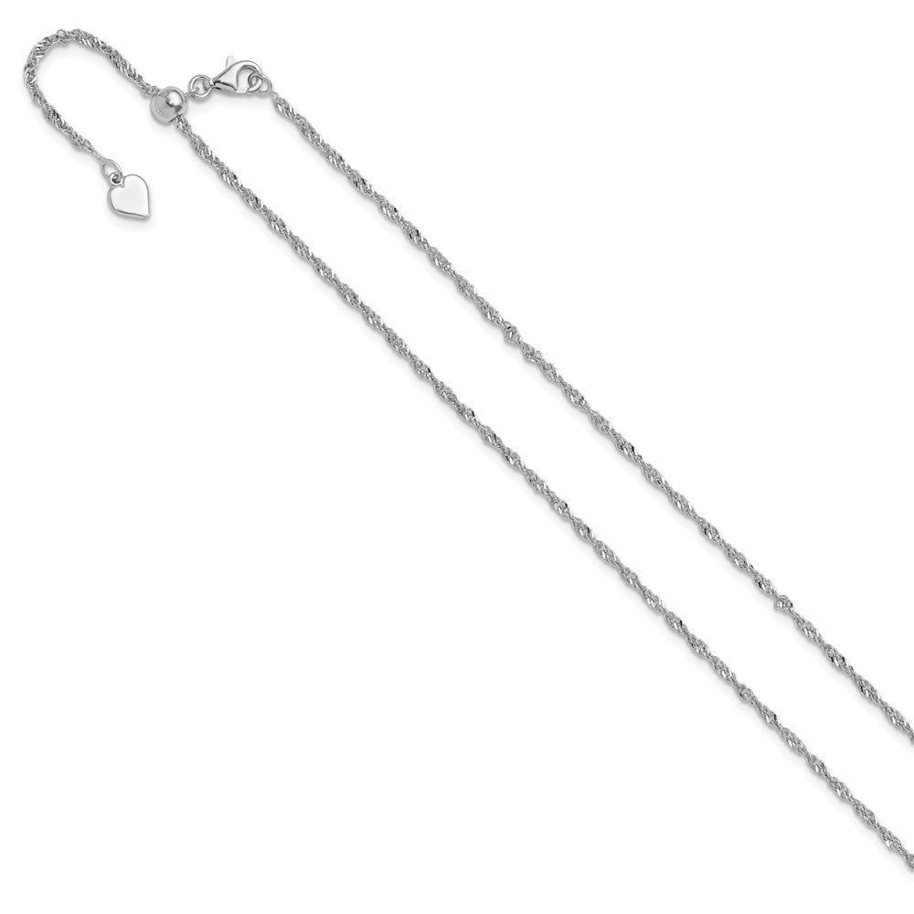 Sterling Silver Adjustable 1.6mm Singapore Chain