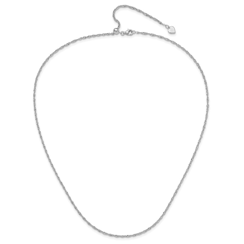 Sterling Silver Adjustable 1.6mm Singapore Chain