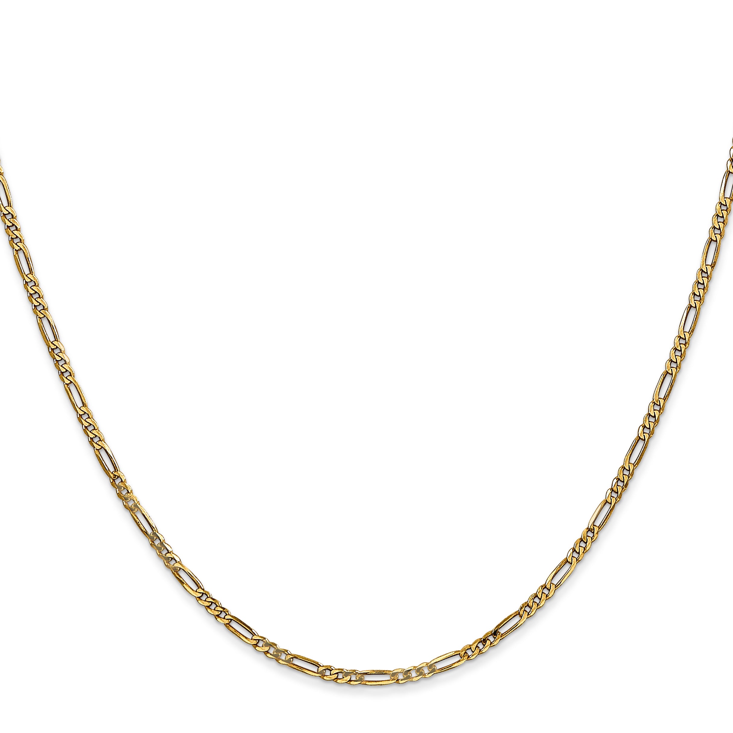 14K 20 Inch 1.8Mm Flat Figaro With Lobster Clasp Chain